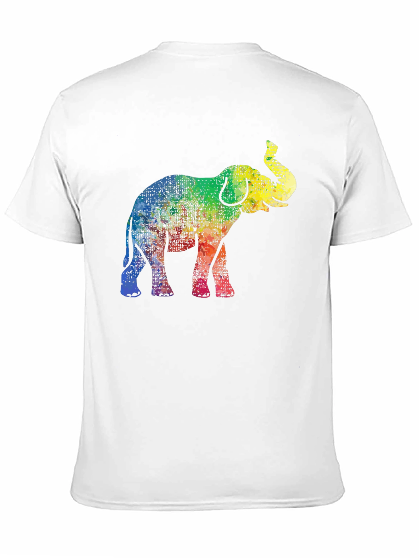 Black Rainbow Elephant Graphic Tee - Black Cotton T-Shirt view 11