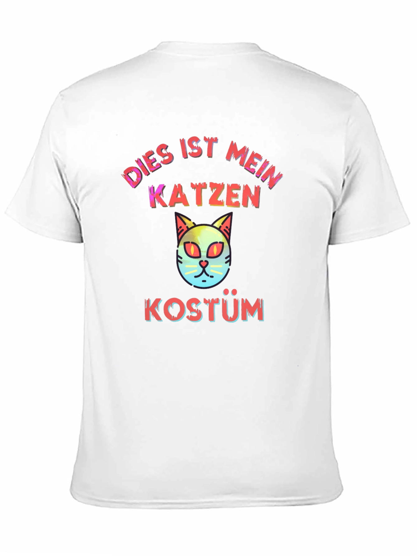 Black Cat Costume German Text T-Shirt view 11