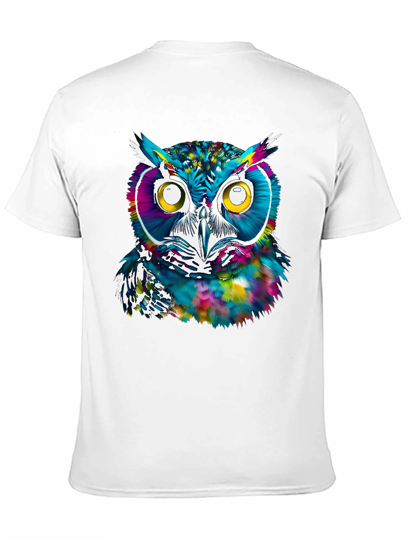 Black Colorful Owl Graphic Print T-Shirt view 11