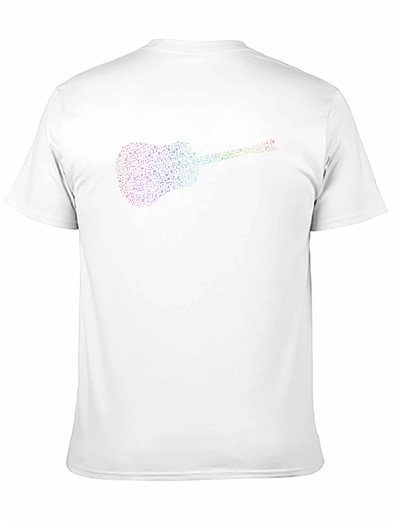 Black Guitar T-Shirt - Musical Rainbow Design view 11