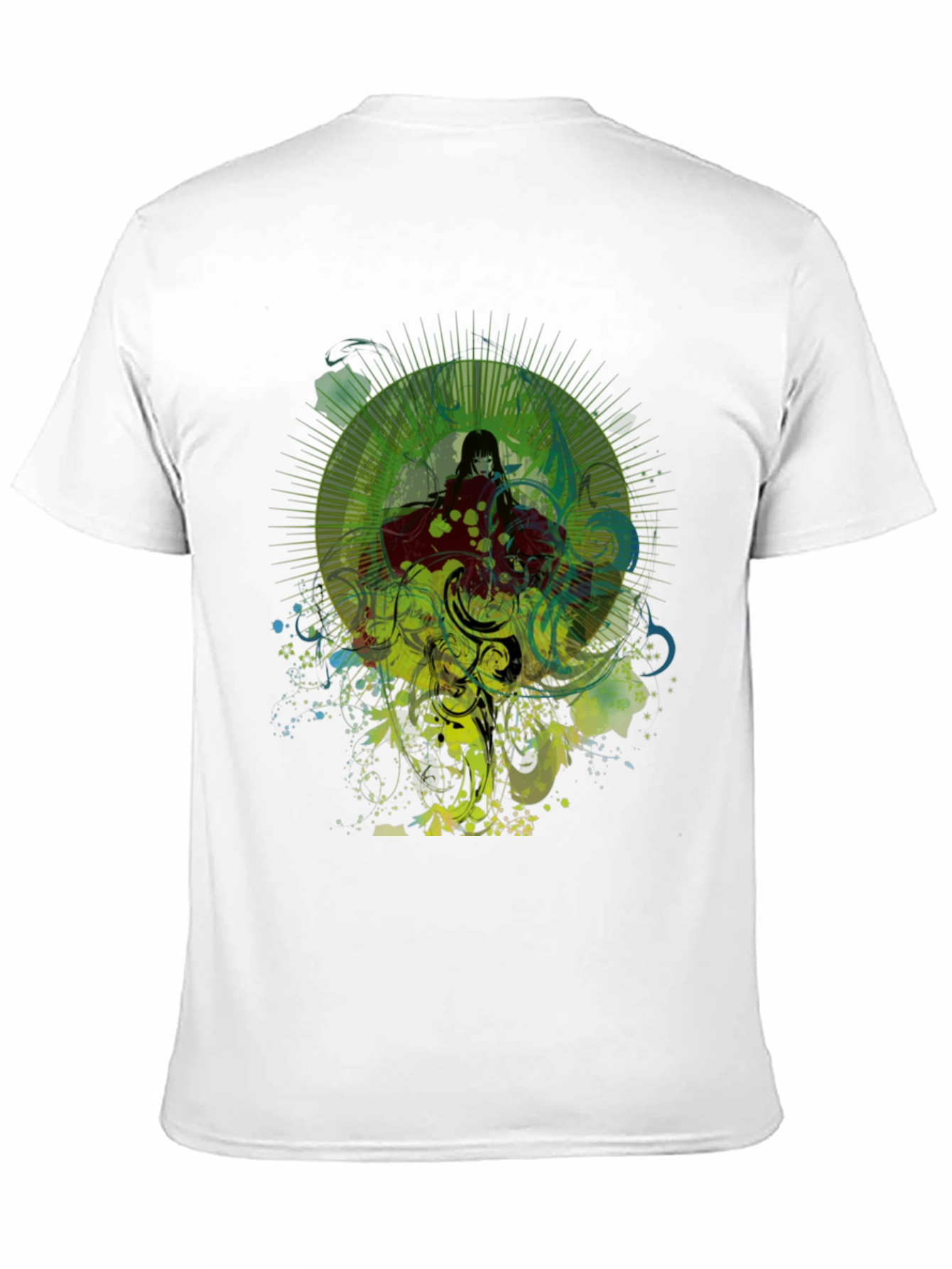 Black Anime Inspired Graphic Tee - Black Cotton Blend view 11