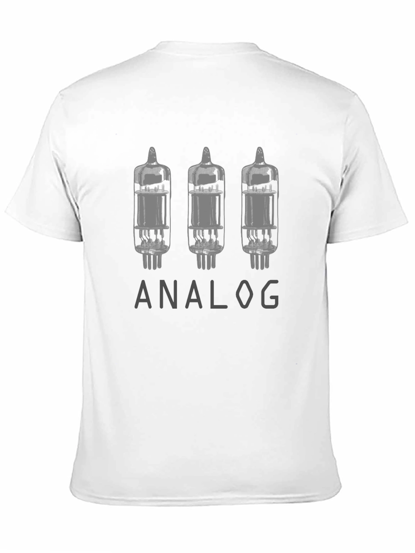 Black Analog Valve Tube T-Shirt - Classic Design view 11