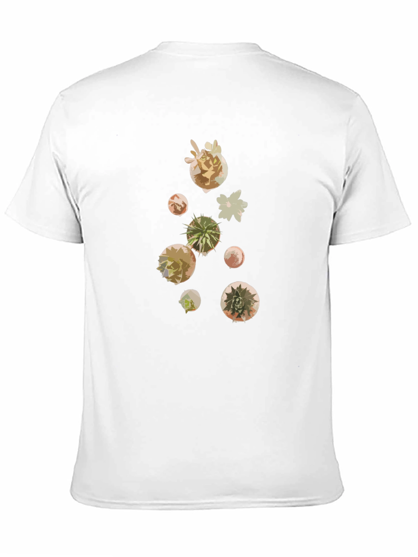 Black Modern Succulent Print Black T-Shirt view 11
