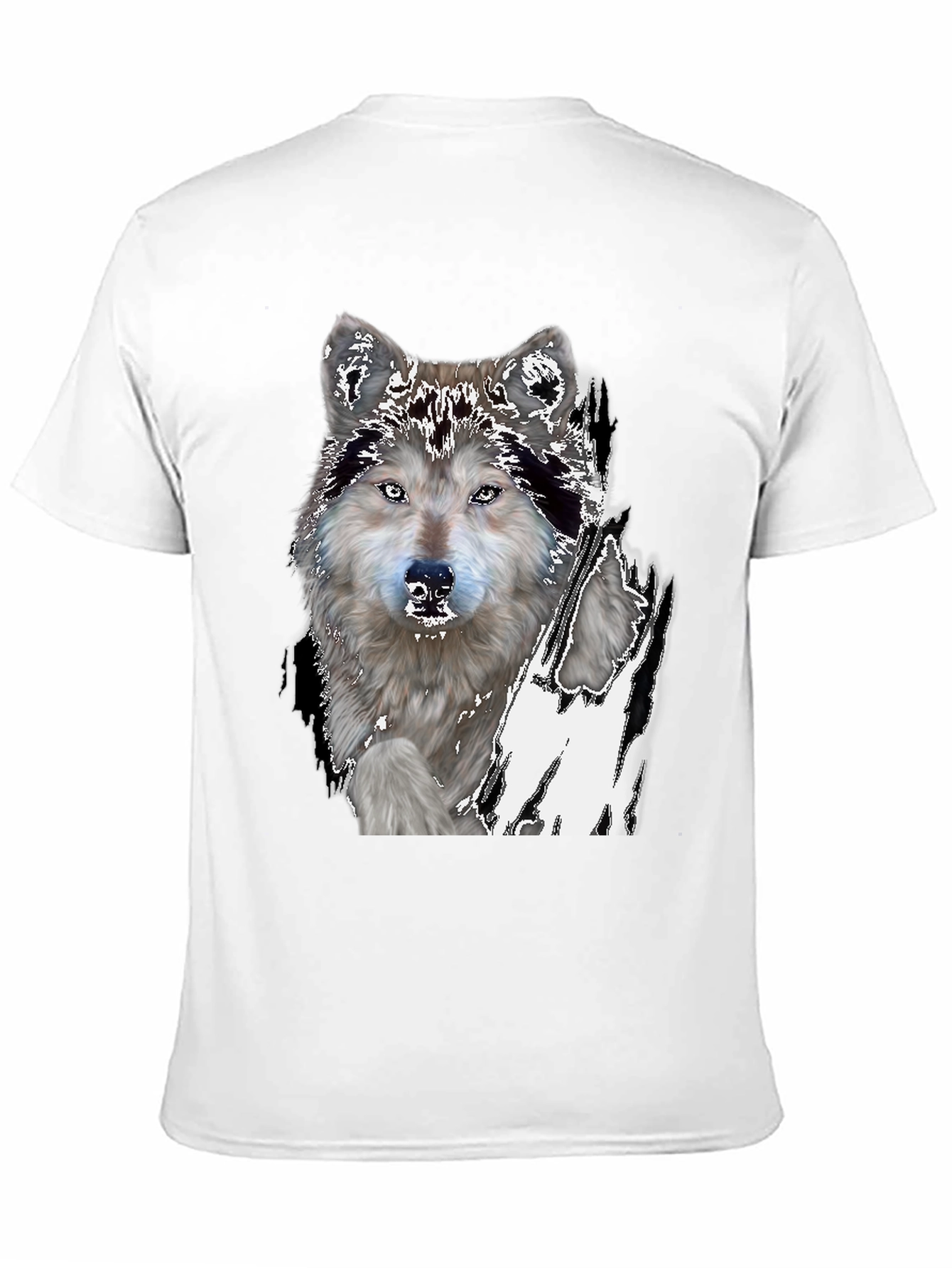 Black Wolf Graphic Print Black T-Shirt view 11