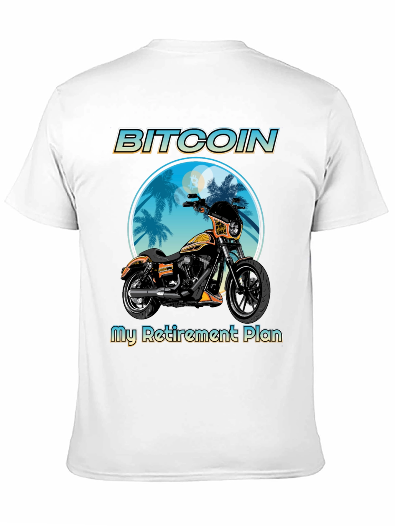 Black Bitcoin Motorcycle Retirement Plan T-Shirt view 11