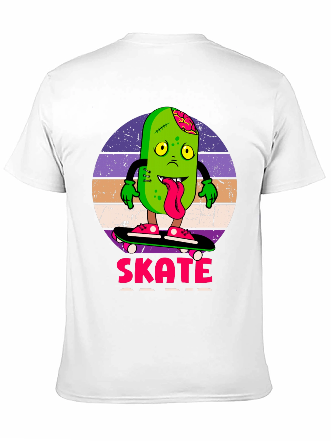 Black Zombie Pickle Skate T-Shirt view 11