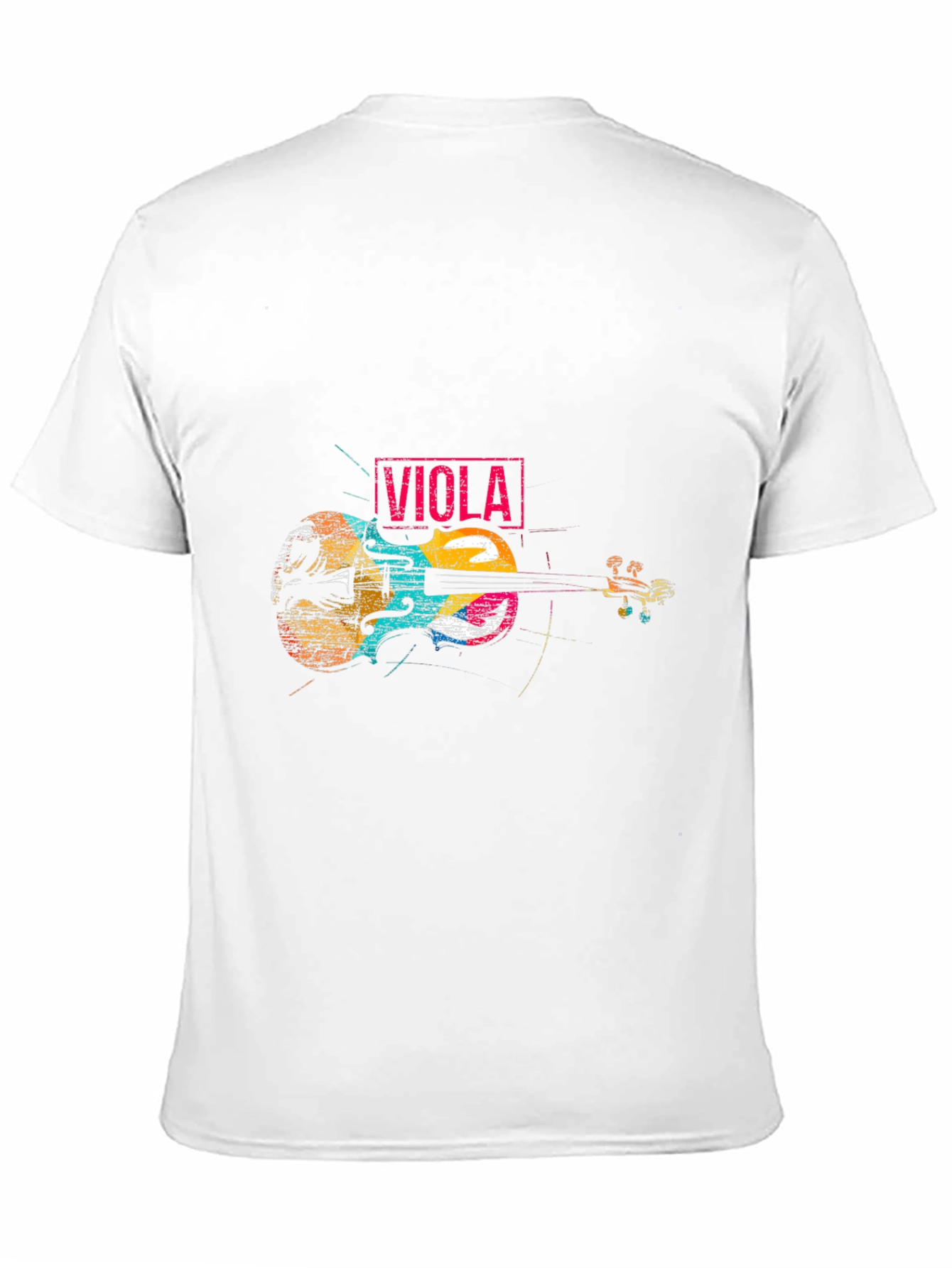 Black Viola Music T-Shirt - Colorful Violin Design view 11