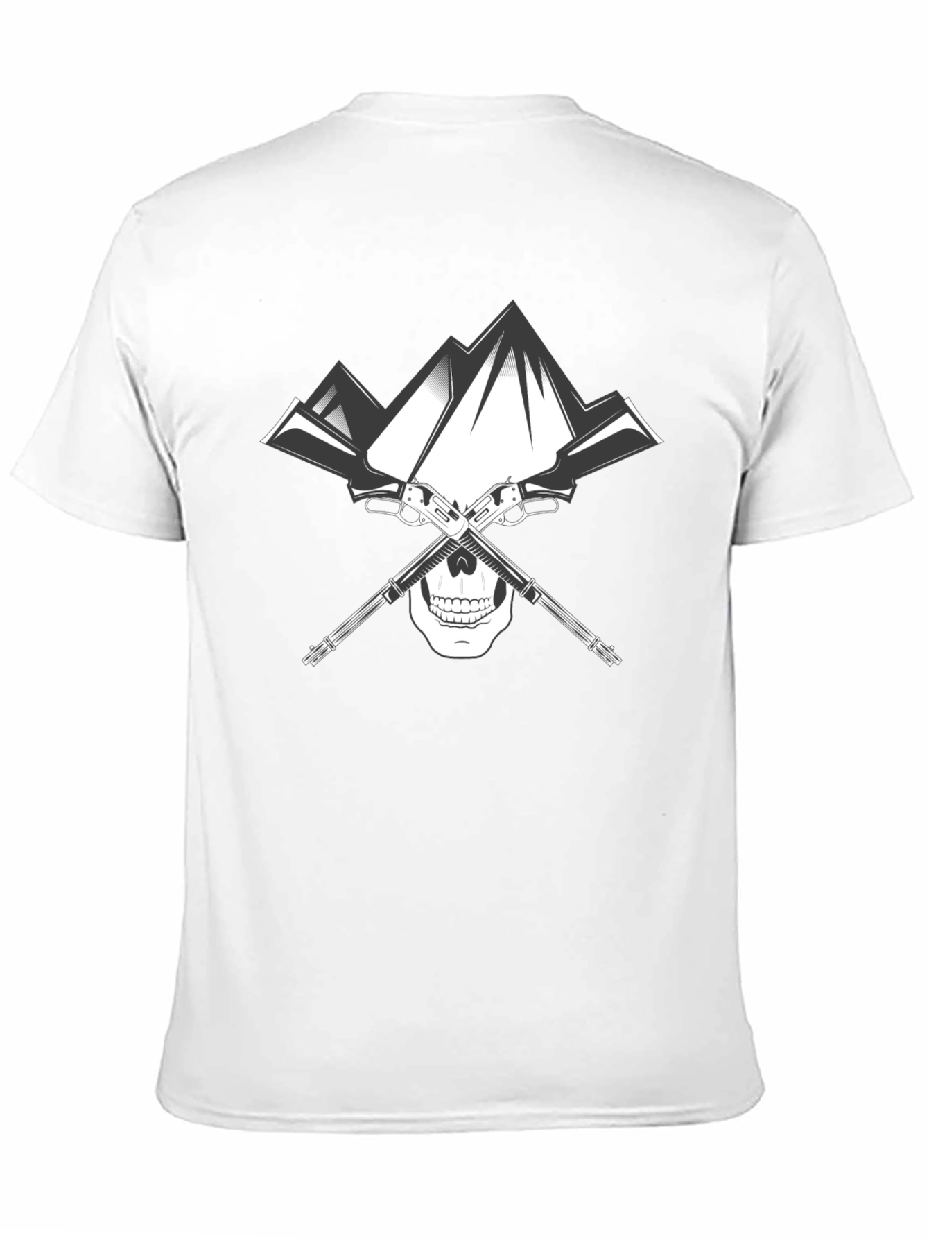 Black Skull Mountain T-Shirt - Black Graphic Tee view 11