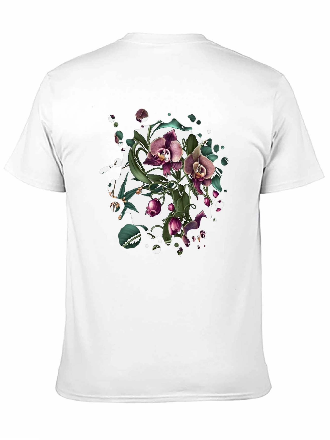 Black Floral Orchid Graphic T-Shirt view 11
