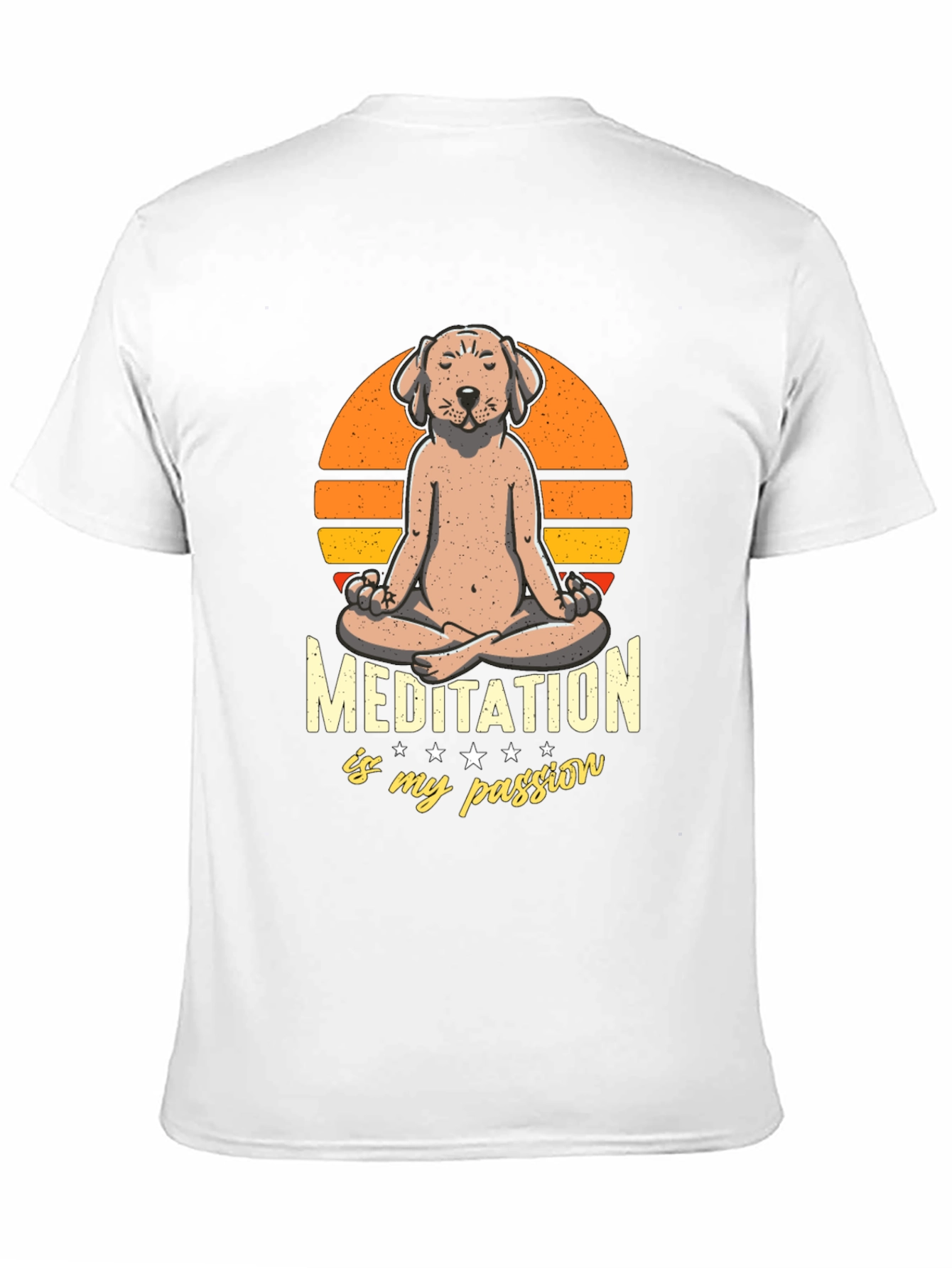Black Meditating Dog T-Shirt - Find Your Zen view 11
