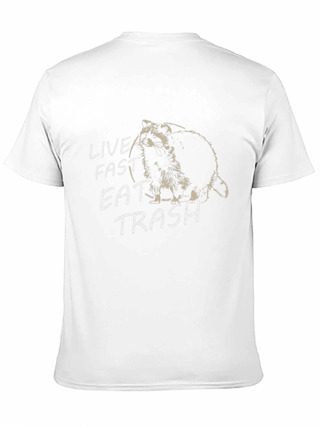 Black Live Fast Eat Trash Raccoon Graphic Tee view 11