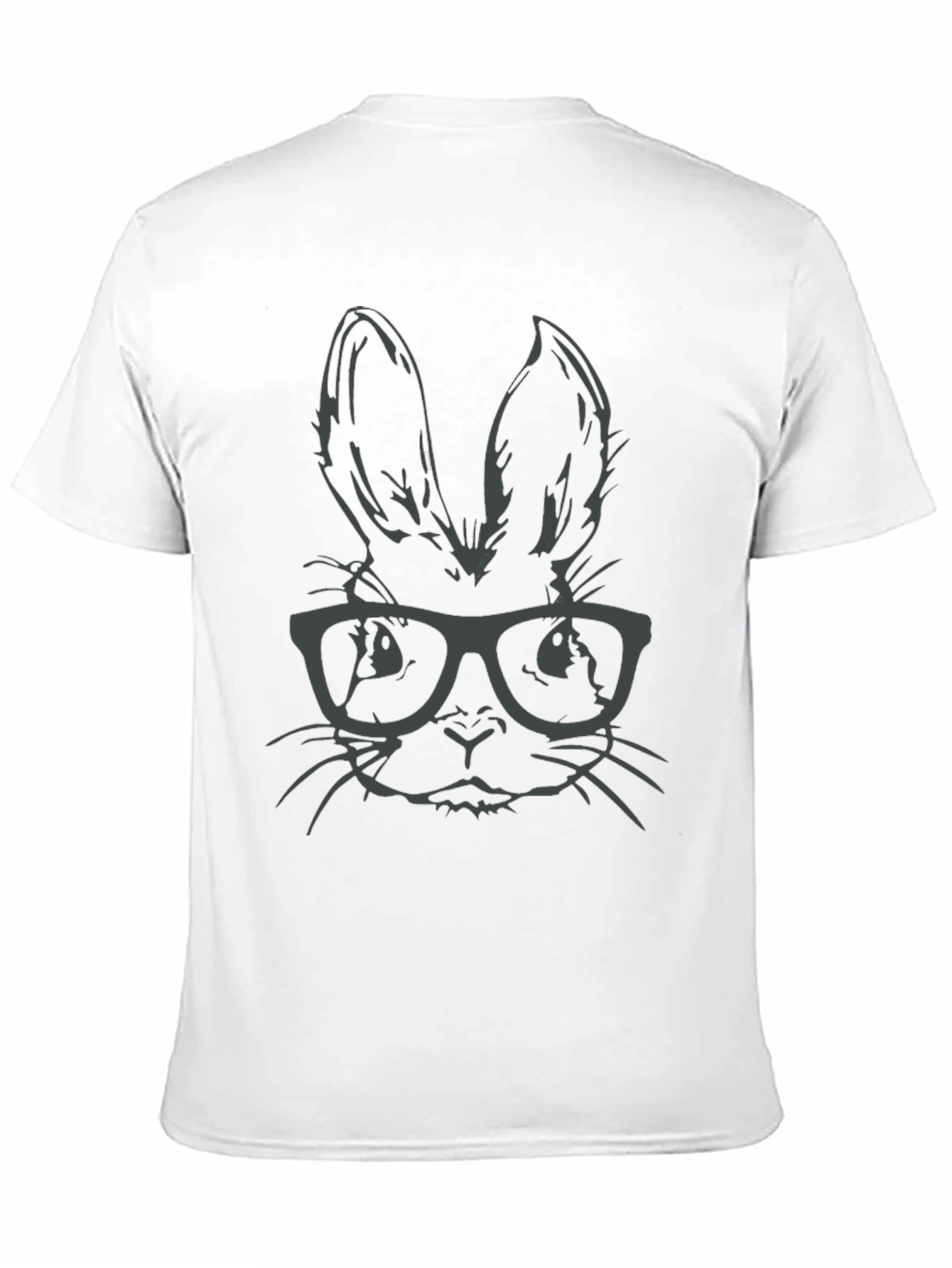 Black Hipster Bunny T-Shirt - Stylish Rabbit with Glasses view 11