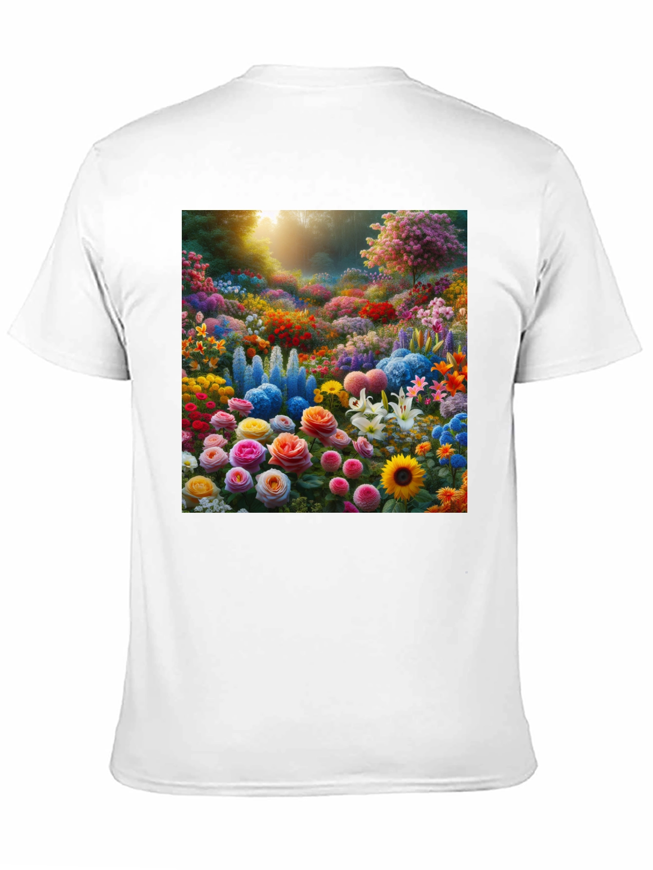 Black Floral Garden Print Crew Neck T-Shirt view 11