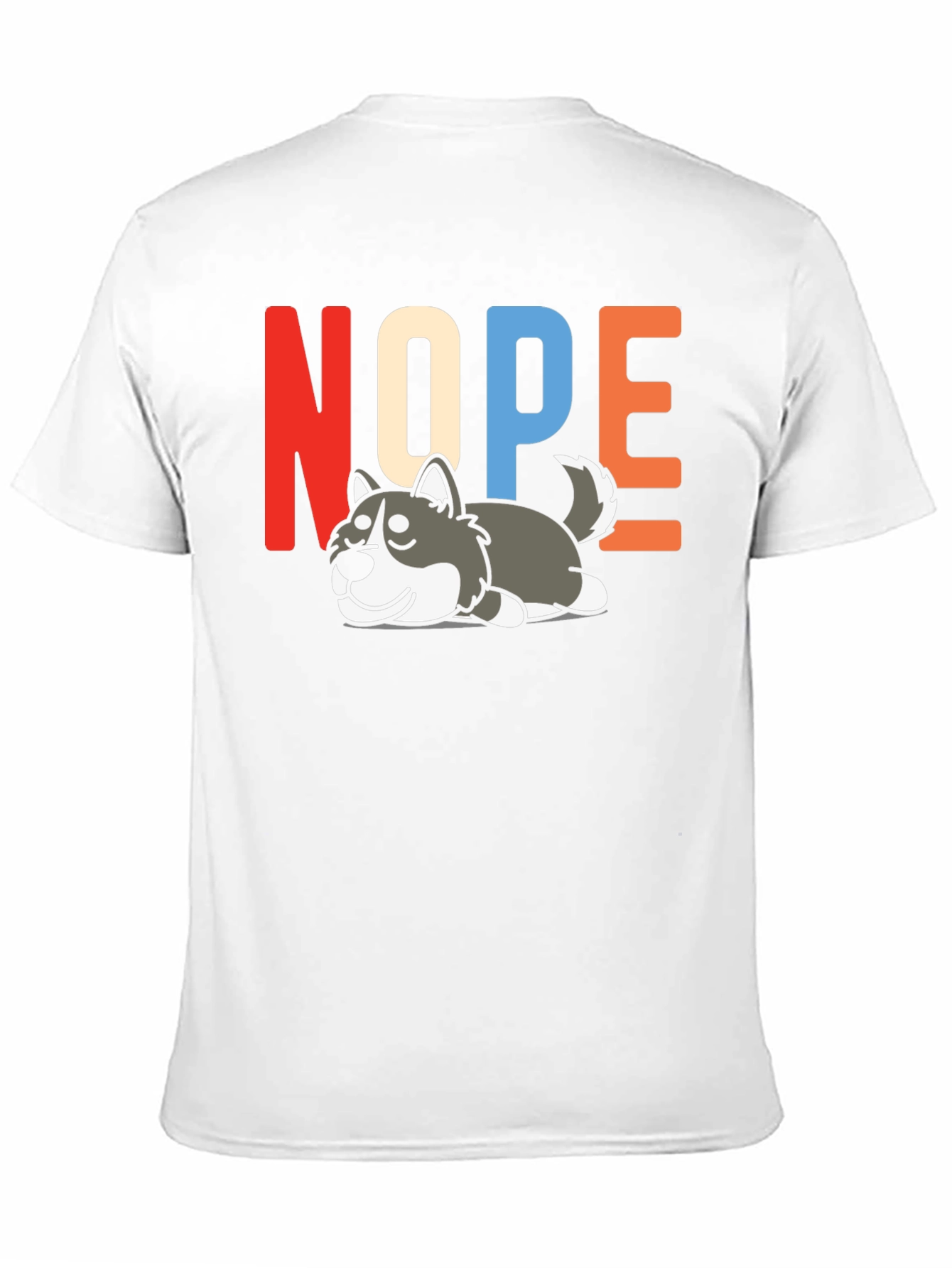 Black Nope Husky T-Shirt - Funny Lazy Dog Graphic Tee view 11