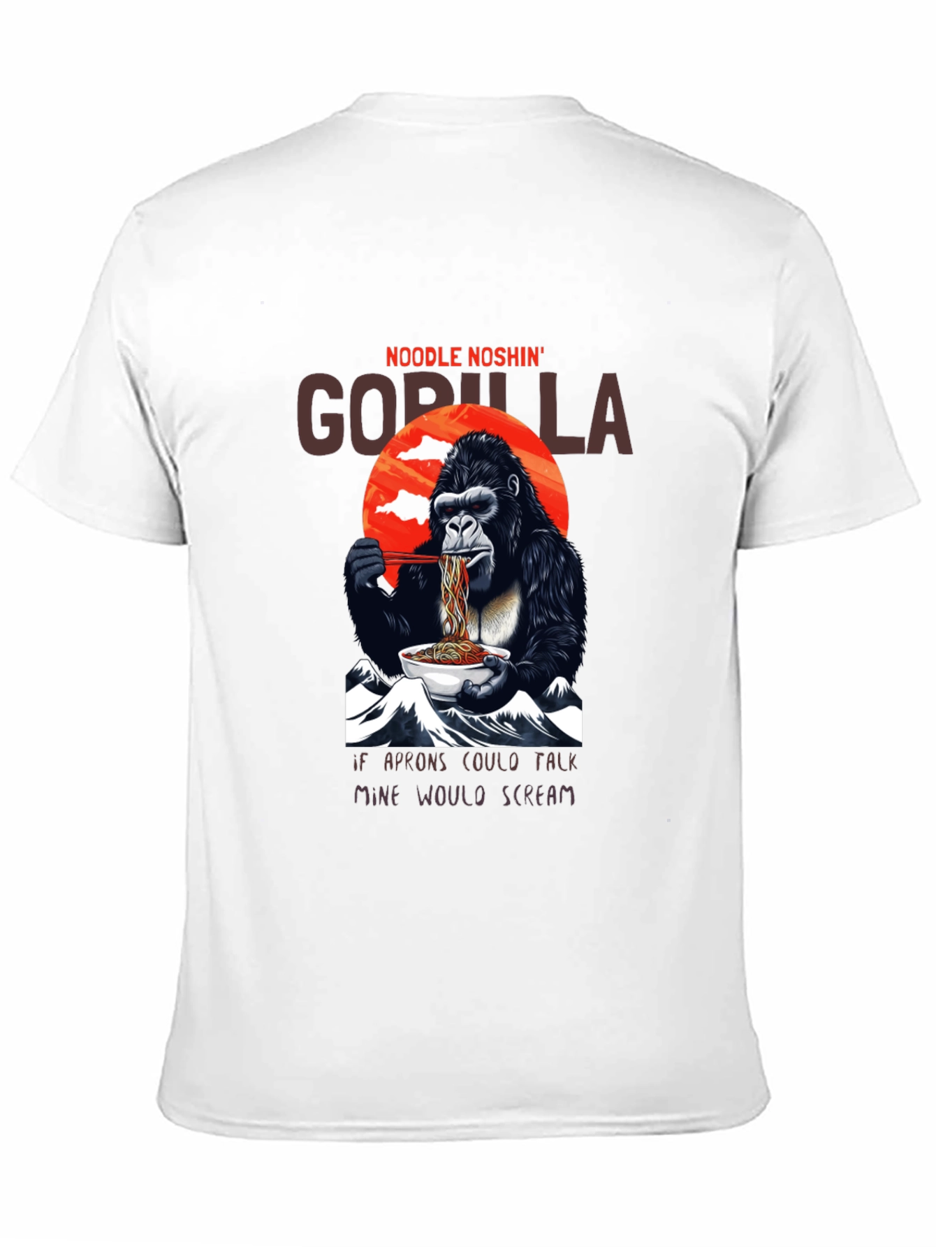 Black Noodle Noshing Gorilla T-Shirt view 11