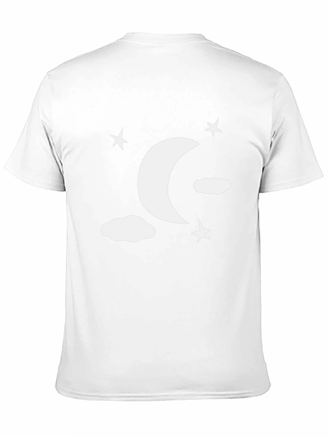 Black Moon Stars Clouds Graphic Tee - Black Casual Shirt view 11