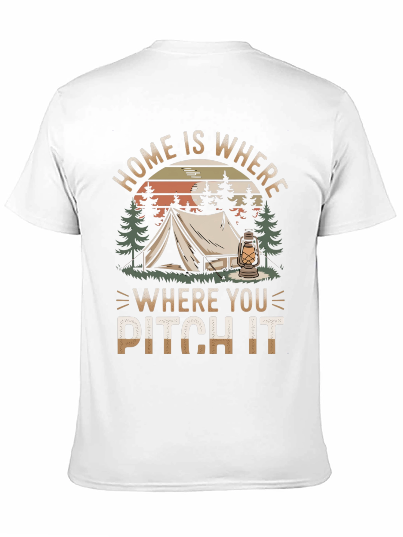 Black Home Is Where You Pitch It Camping T-Shirt view 11