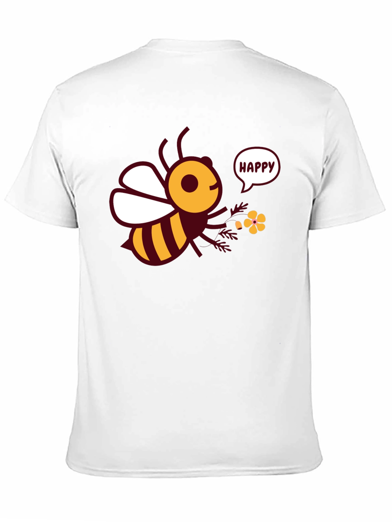 Black Happy Bee Graphic Tee - Men's Black T-Shirt view 11