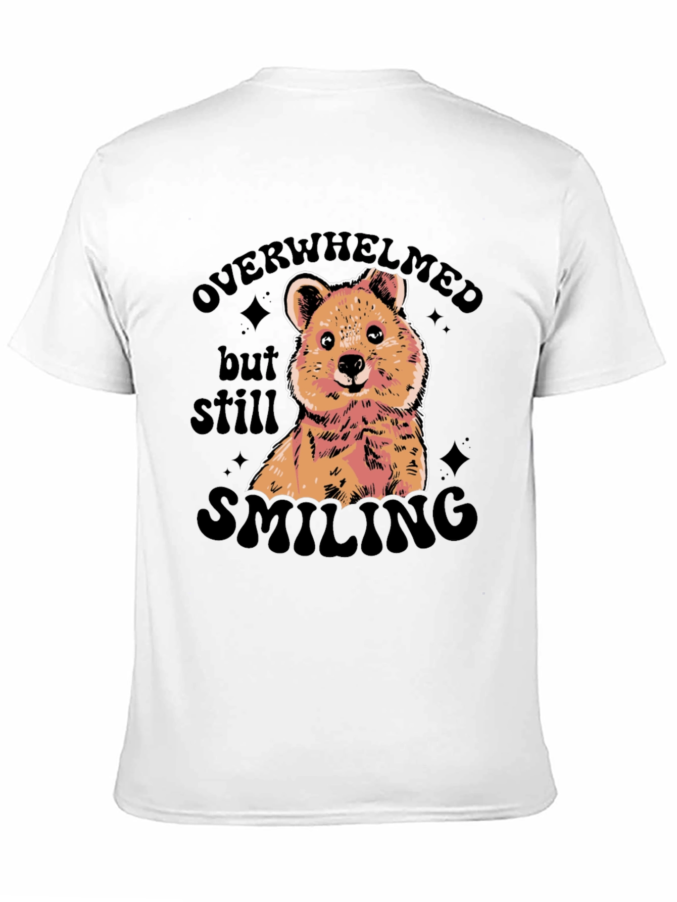 Black Overwhelmed But Still Smiling Graphic Tee view 11