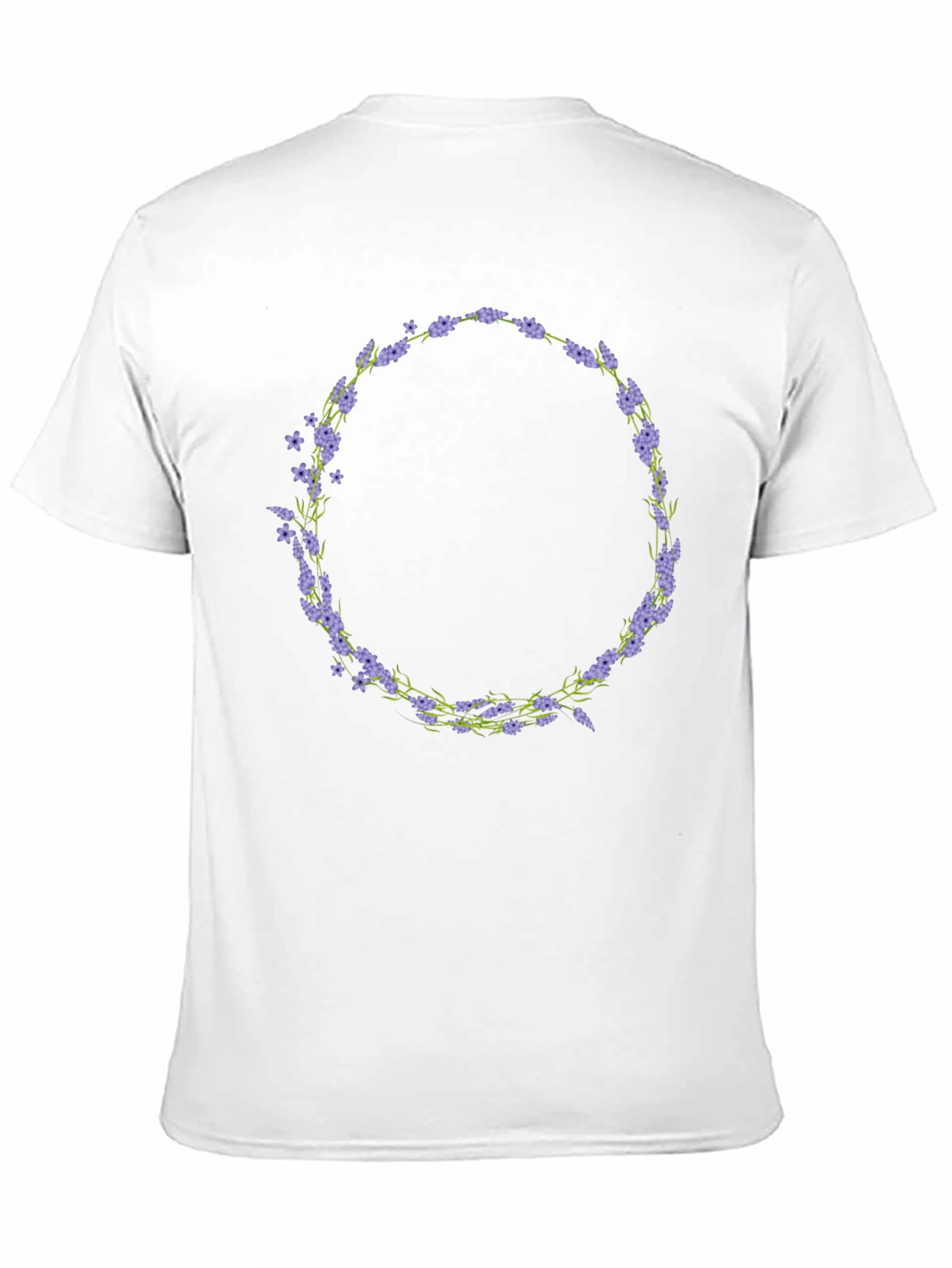Black Floral Wreath T-Shirt - Black Unisex Tee view 11