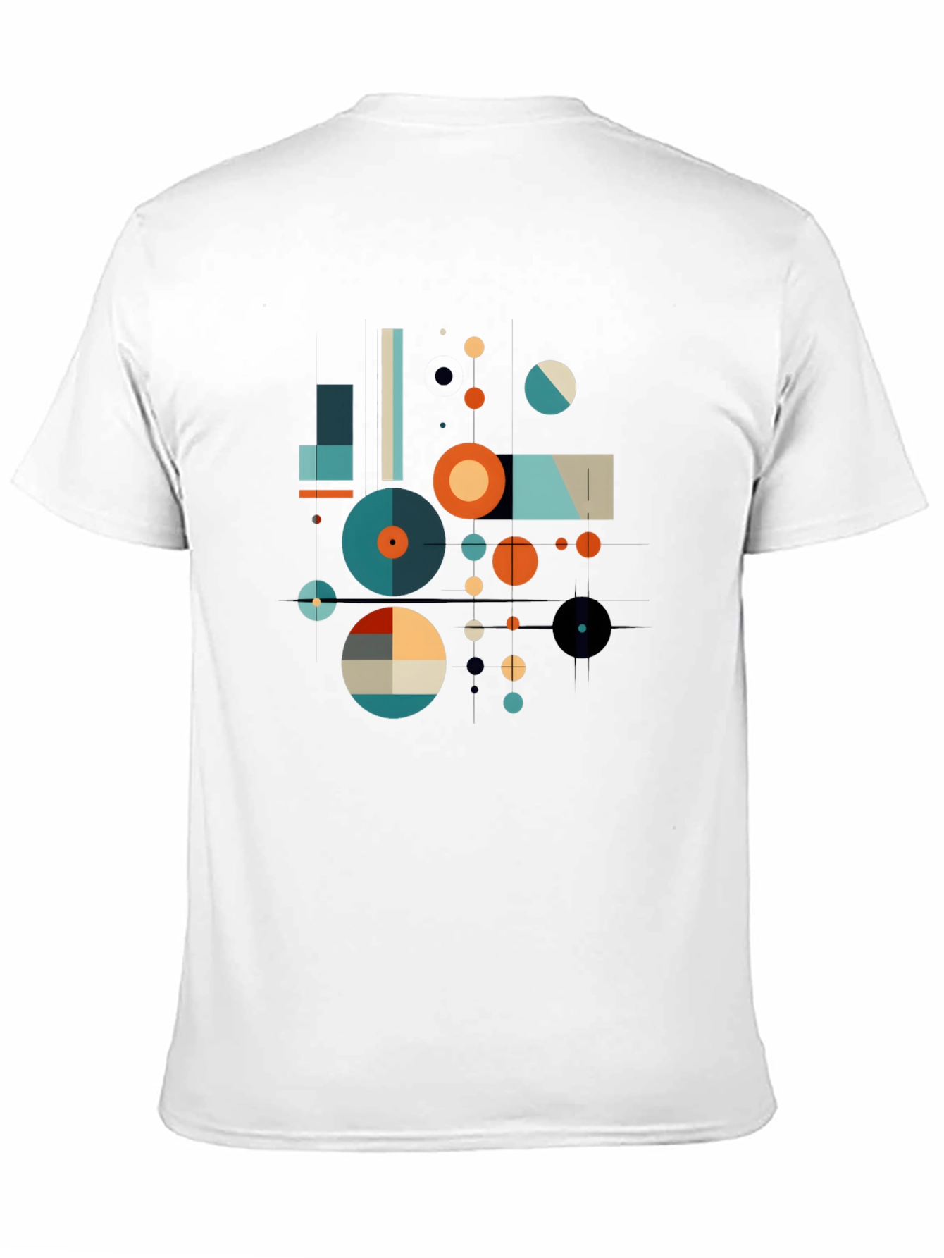 Black Geometric Art Graphic Print Black T-Shirt view 11