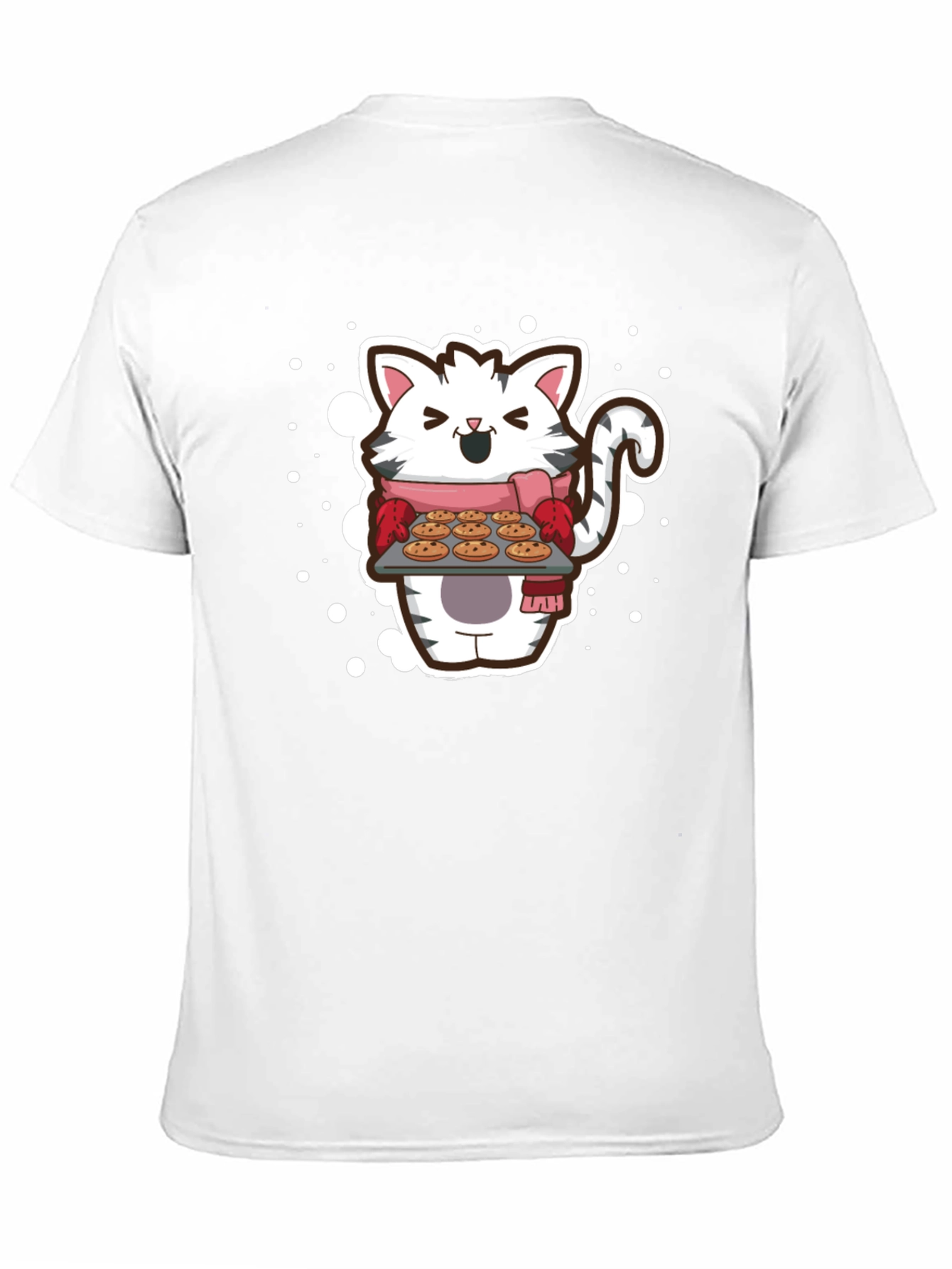 Black Cat Baker T-Shirt - Cute Cartoon Kitten with Cookies view 11