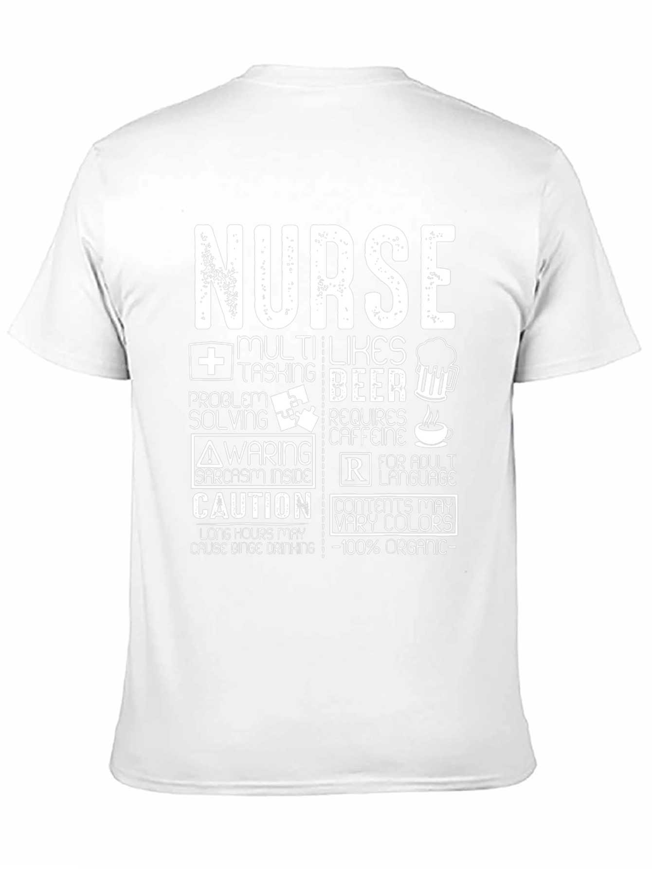 Black Nurse Funny T-Shirt - Multi-Tasking, Beer, Caffeine, Organic view 11