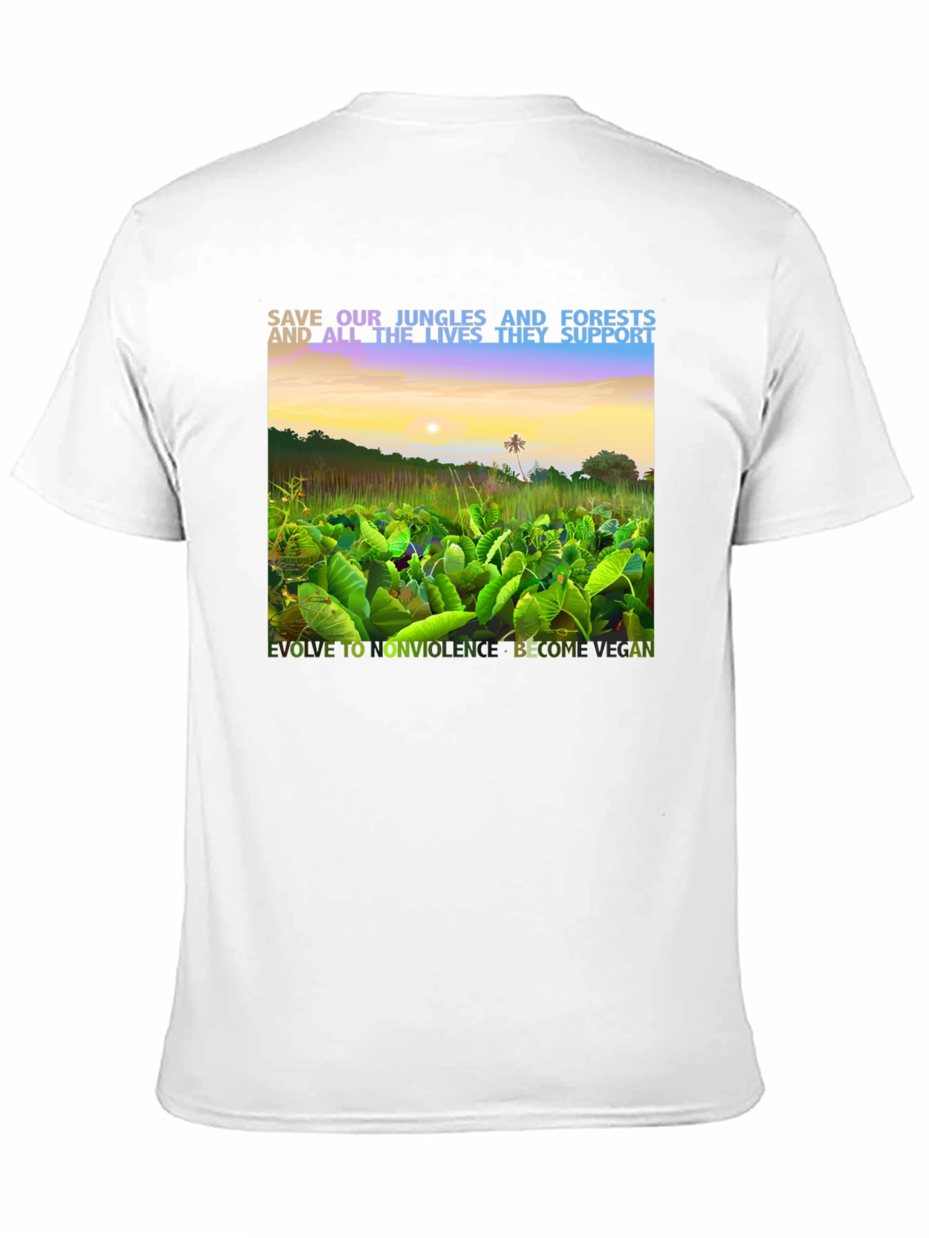Black Save Our Jungles & Forests Vegan T-Shirt view 11