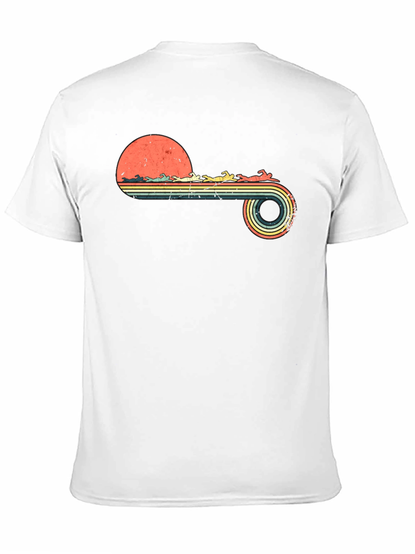 Black Retro Swimmer T-Shirt - Vintage Style Tee view 11