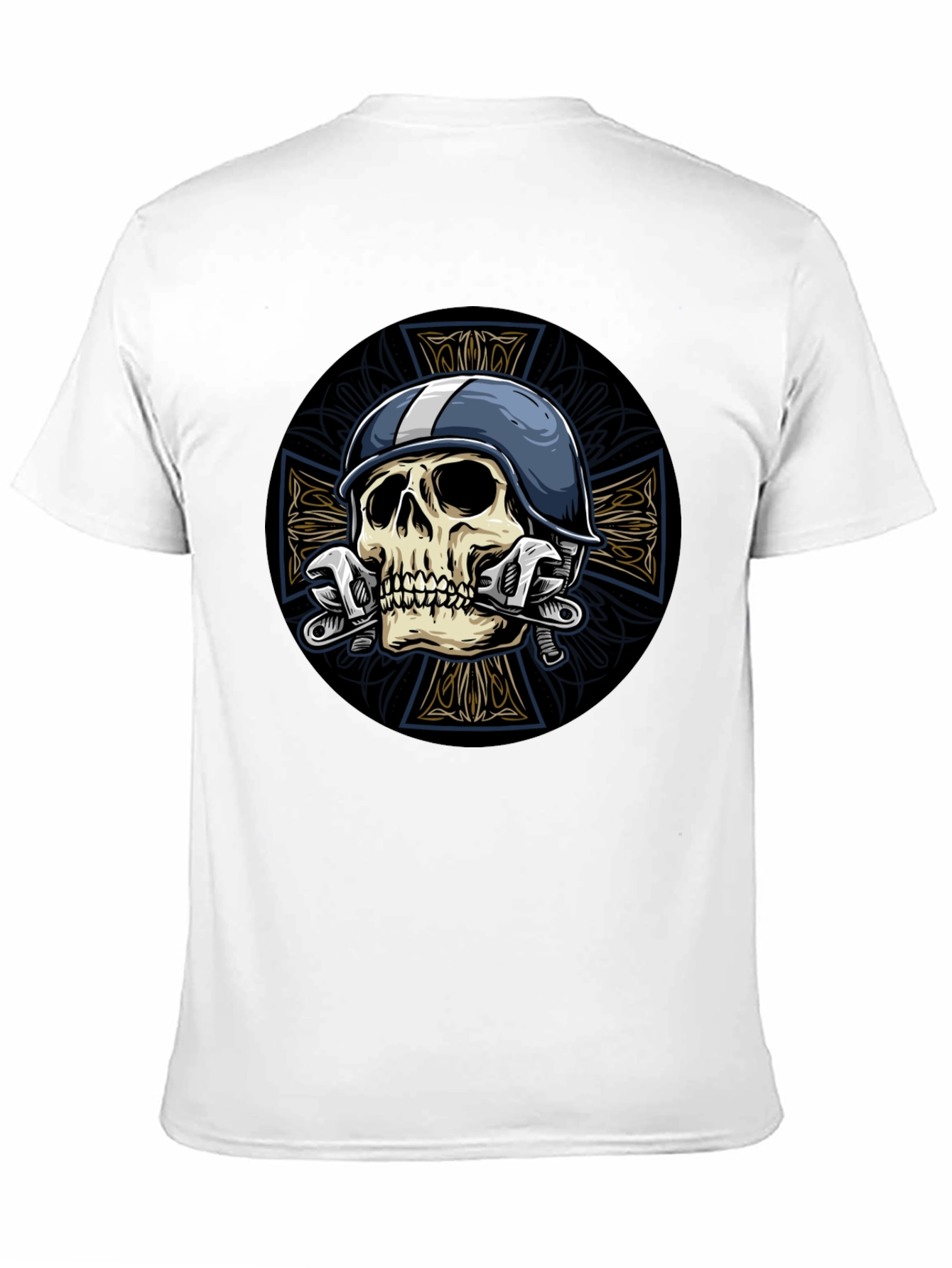 Black Skull & Wrench Graphic Tee view 11
