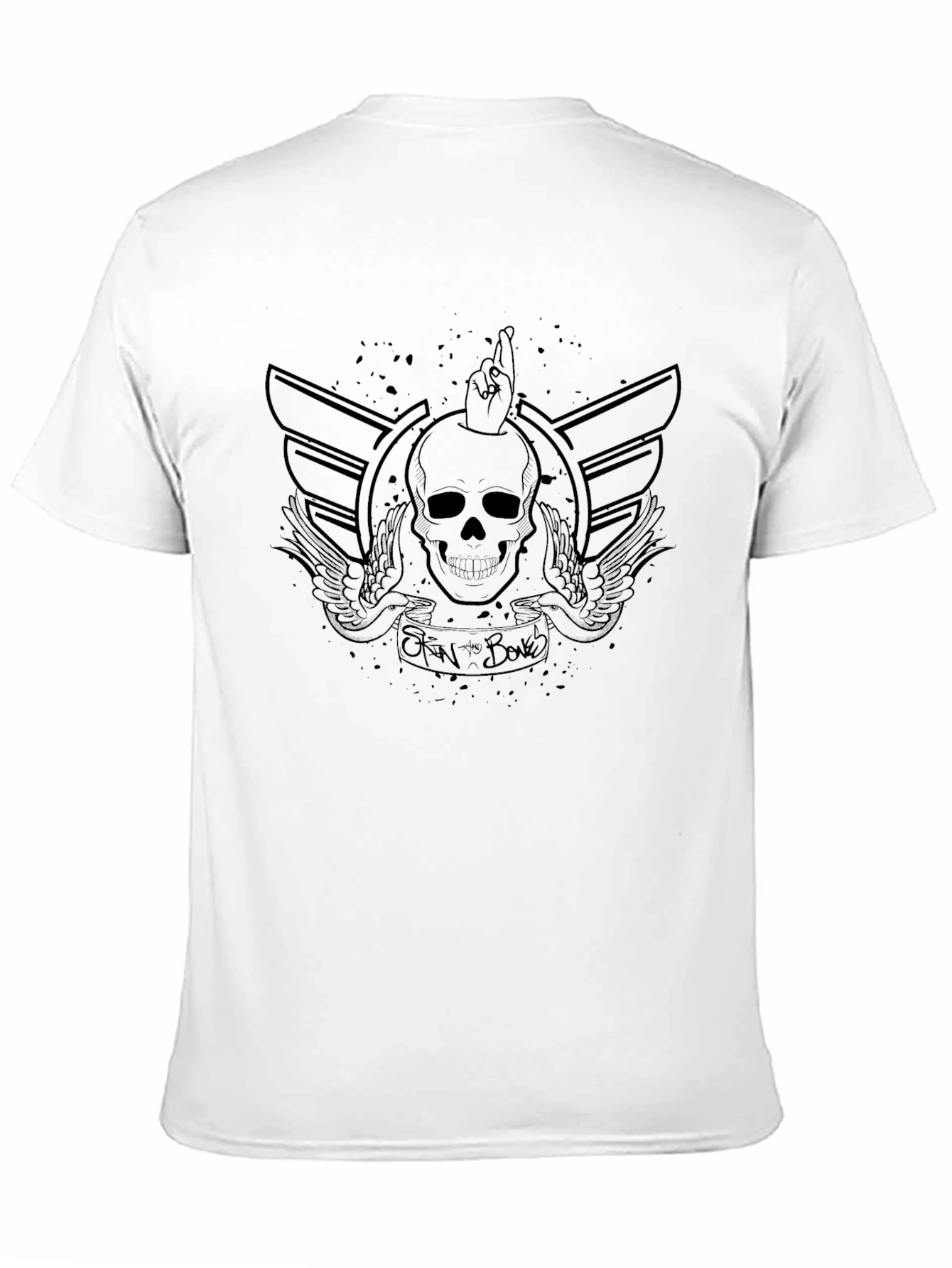Black Edgy Skull Graphic Black T-Shirt view 11