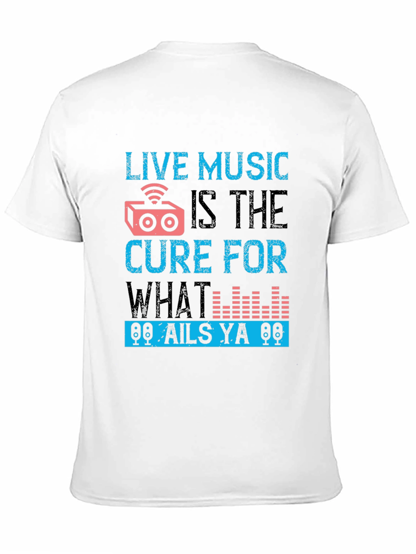 Black Live Music Cure Graphic Tee - Black view 11