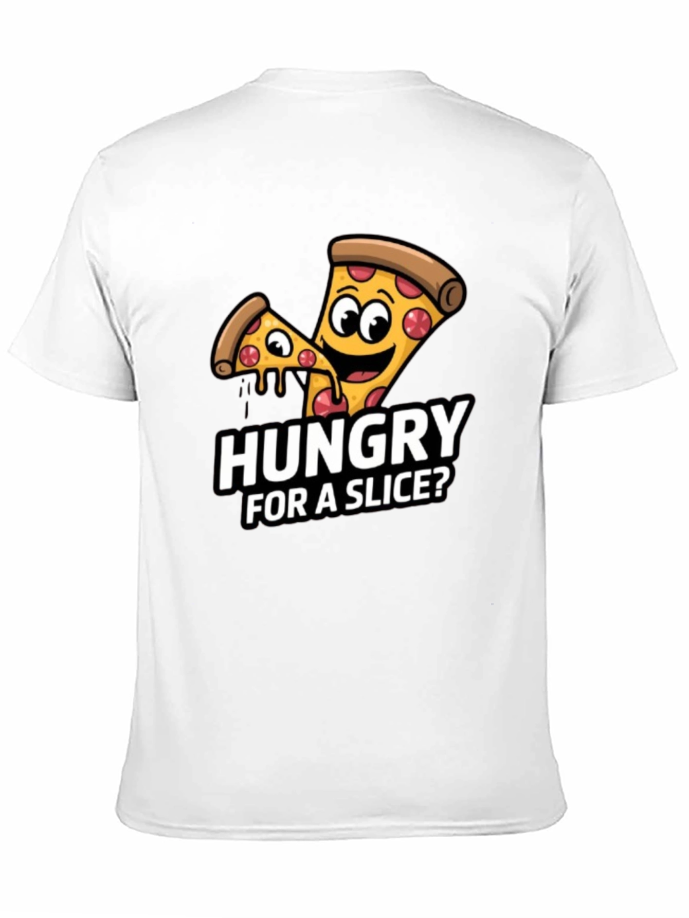 Black Hungry For a Slice? Pizza Graphic T-Shirt view 11