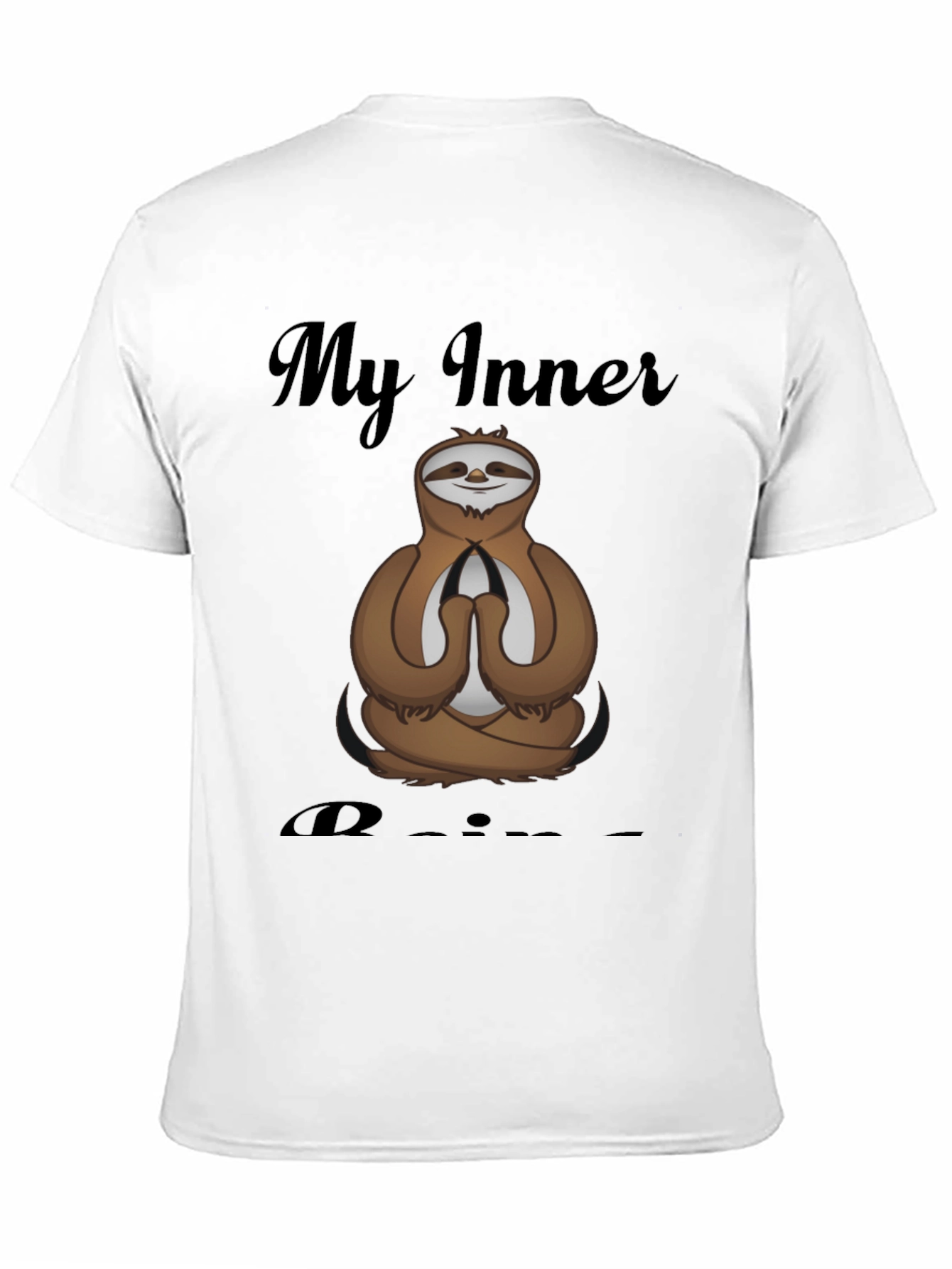 Black Zen Sloth T-Shirt - Inner Peace & Comfort view 11