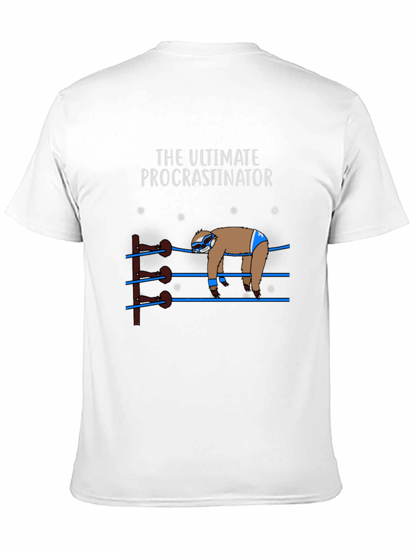 Black The Ultimate Procrastinator Wrestler Sloth Graphic Tee view 11
