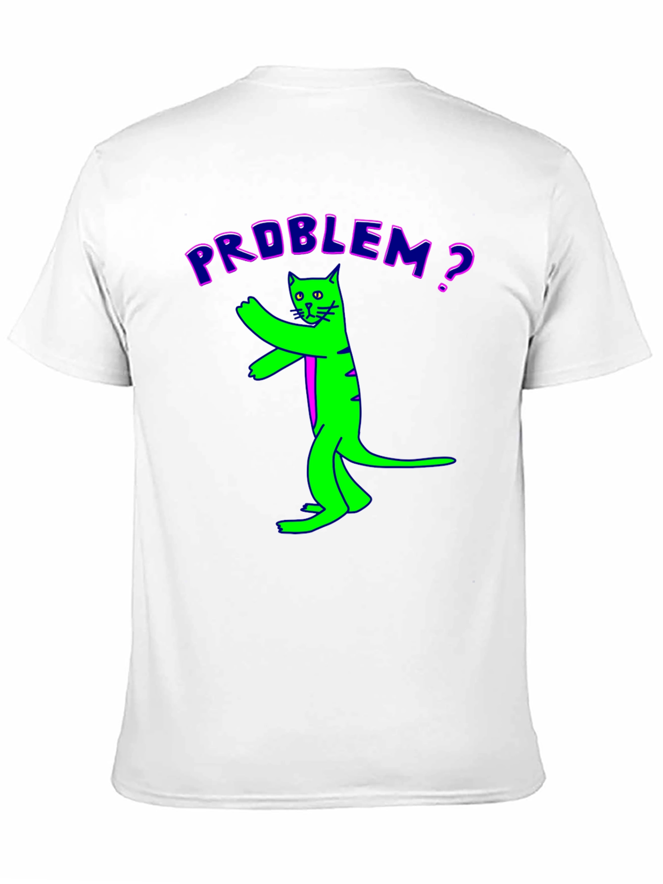 Black Problem Cat Graphic Tee - Unique Funny Design view 11