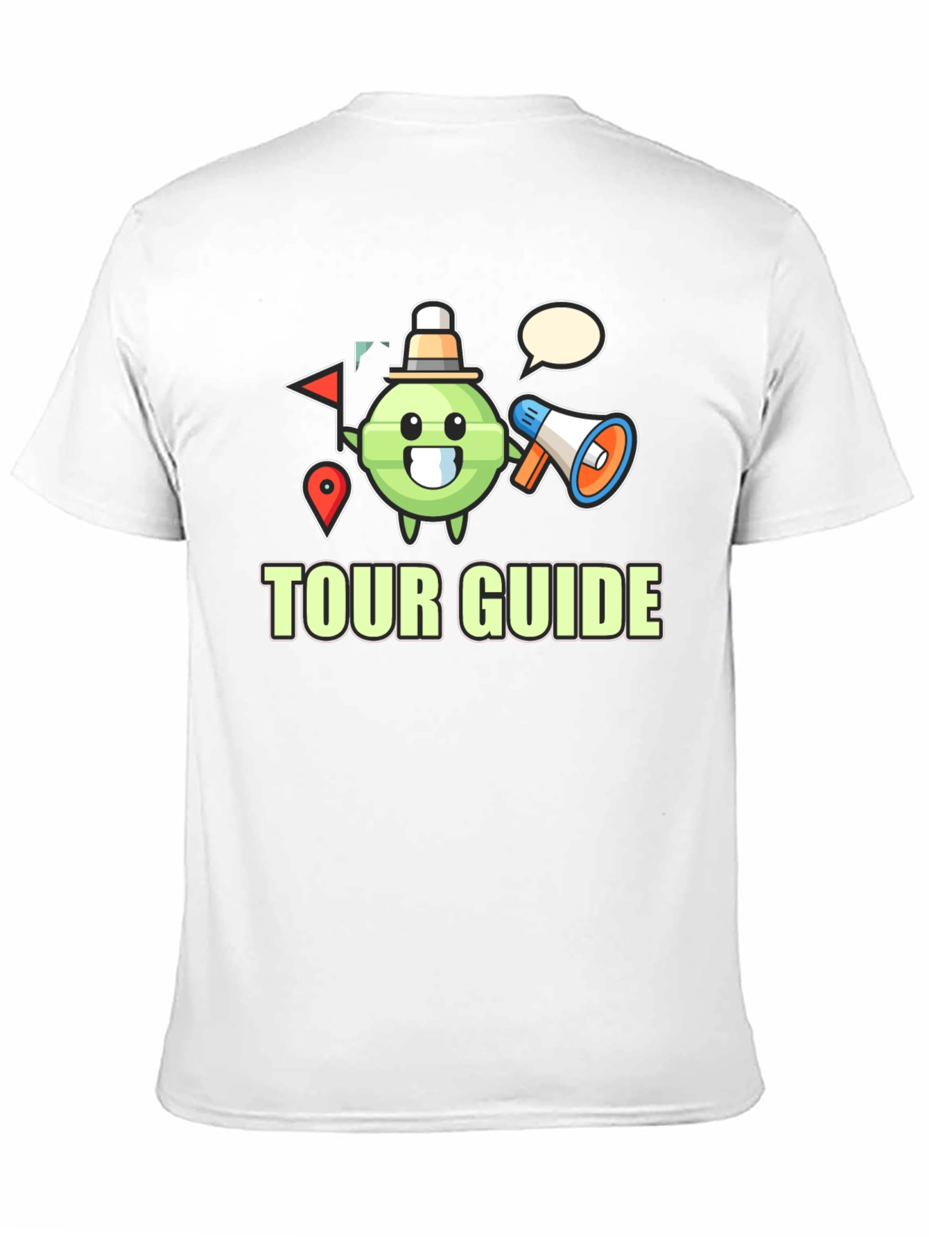 Black Tour Guide Cartoon Graphic Black T-Shirt view 11