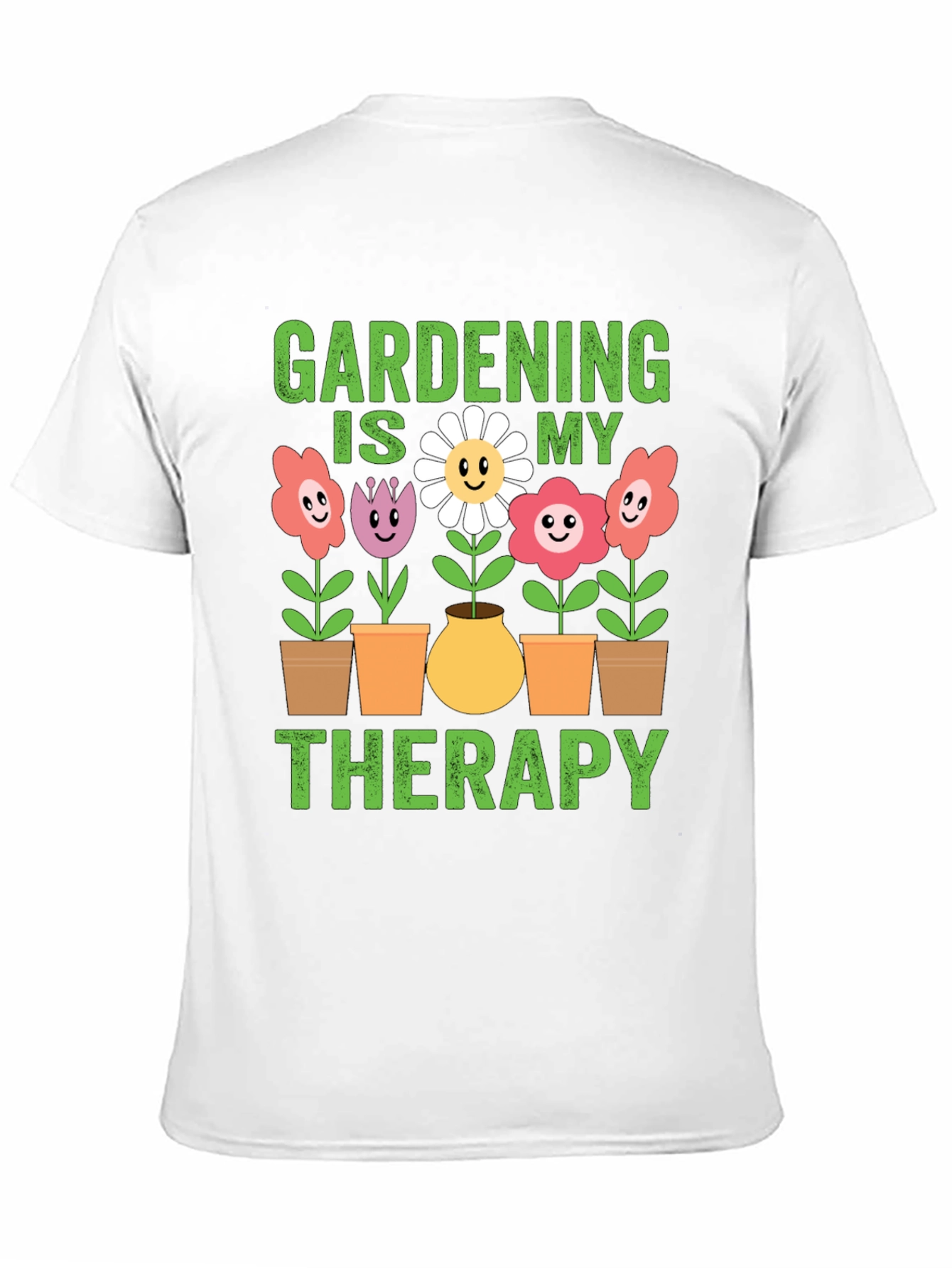 Black Gardening is My Therapy T-Shirt - Black view 11