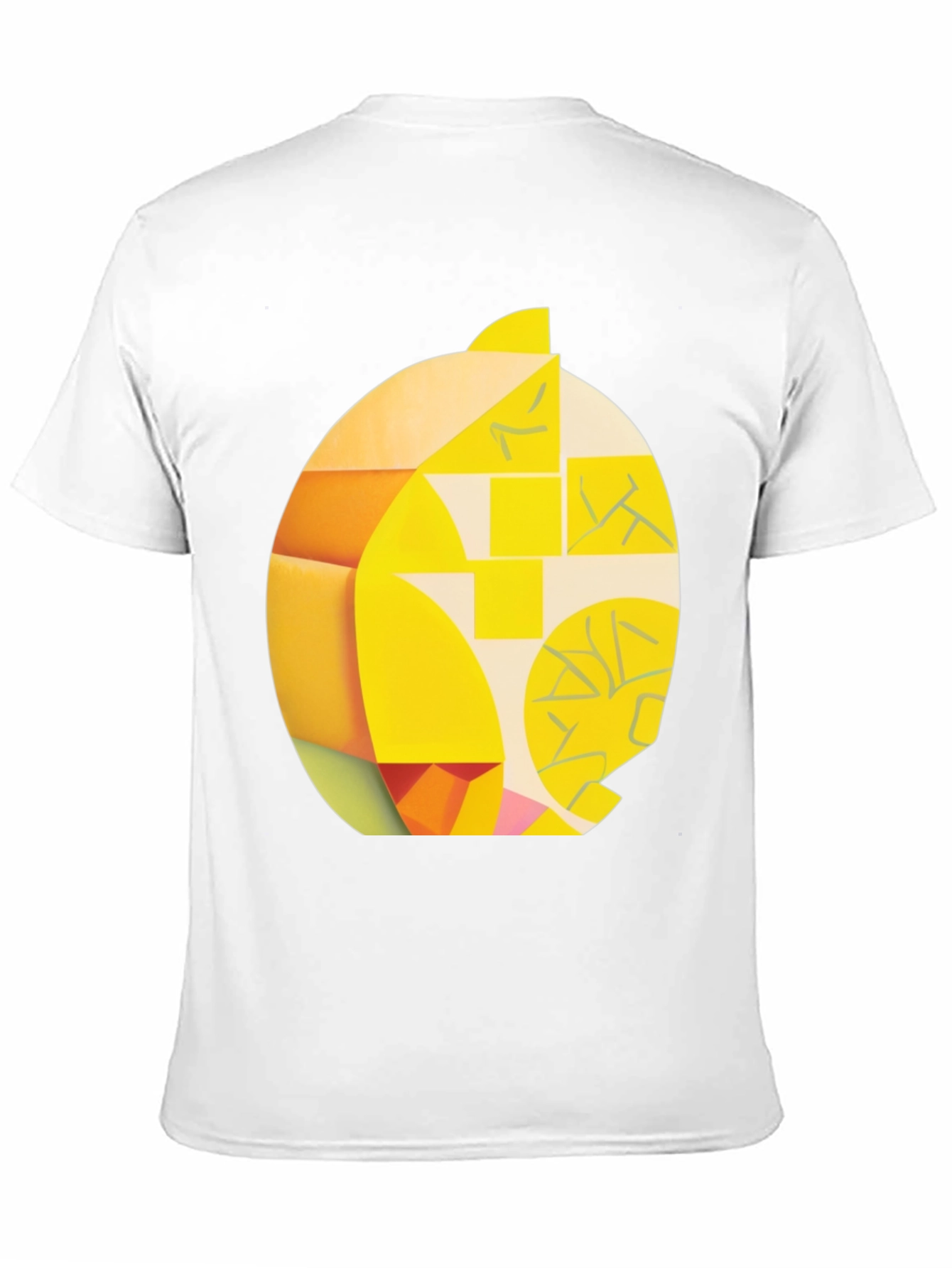 Black Abstract Geometric Lemon Graphic Tee - Modern Art Shirt view 11