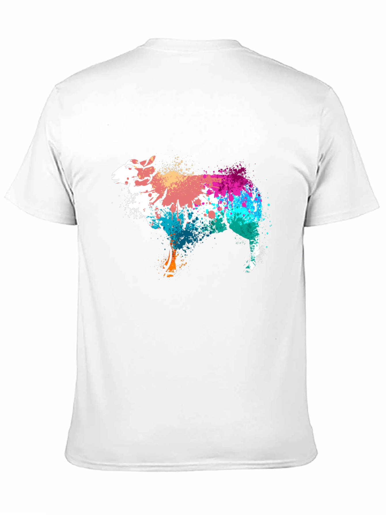 Black Colorful Sheep Graphic Tee - Black Cotton Blend view 11