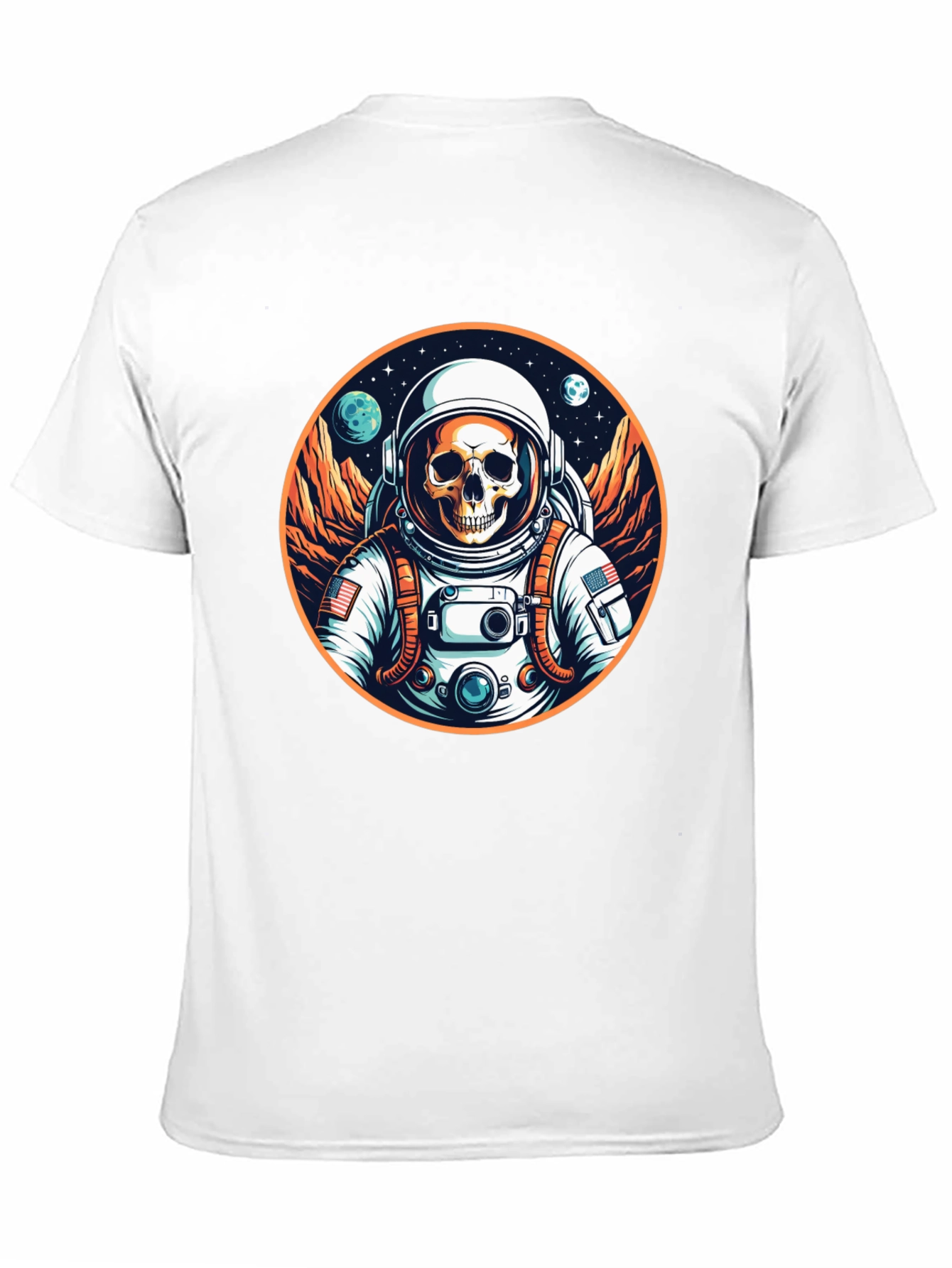 Black Skull Astronaut Graphic Tee - Outer Space Fashion view 11