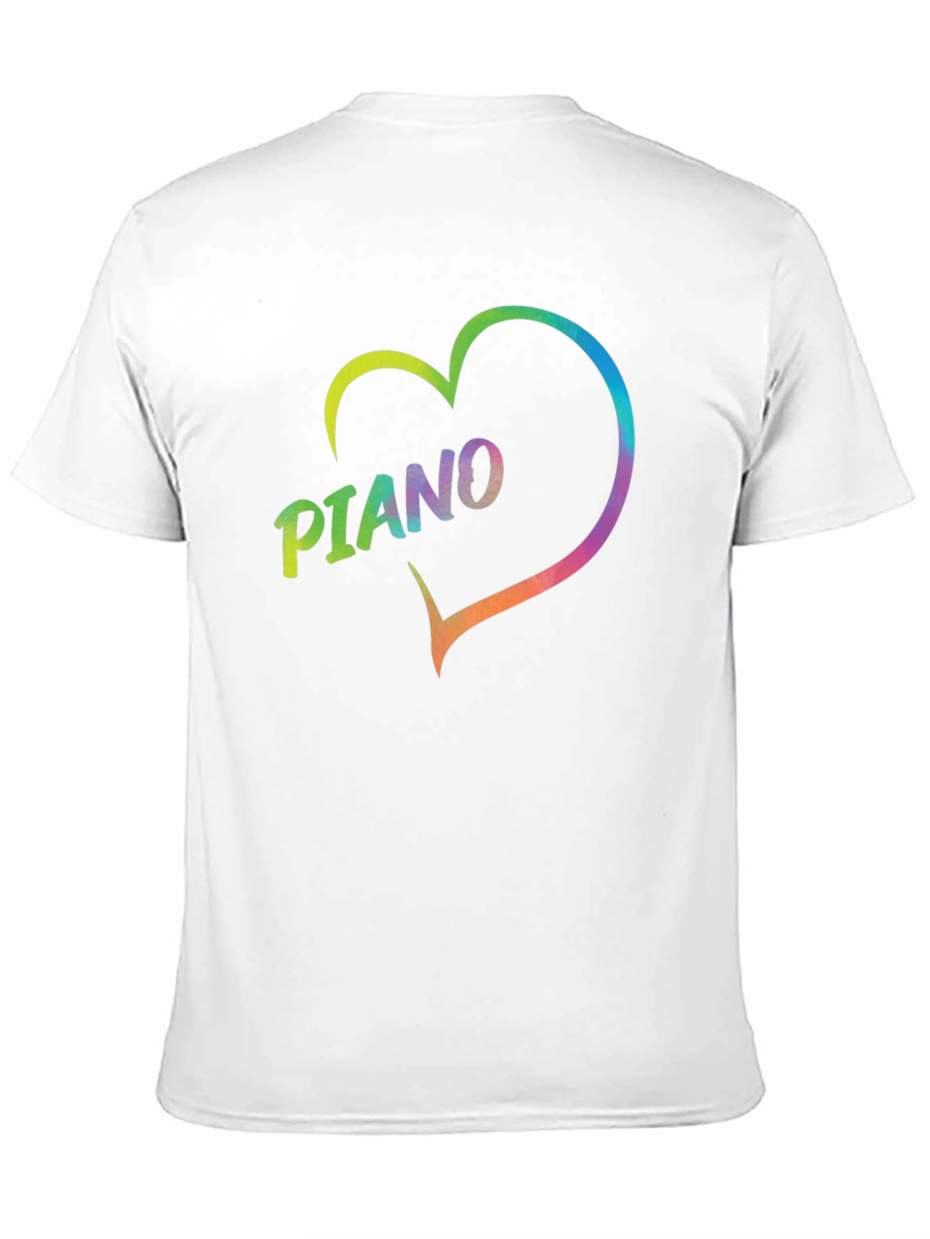 Black Rainbow Piano Heart Graphic T-Shirt - Black view 11