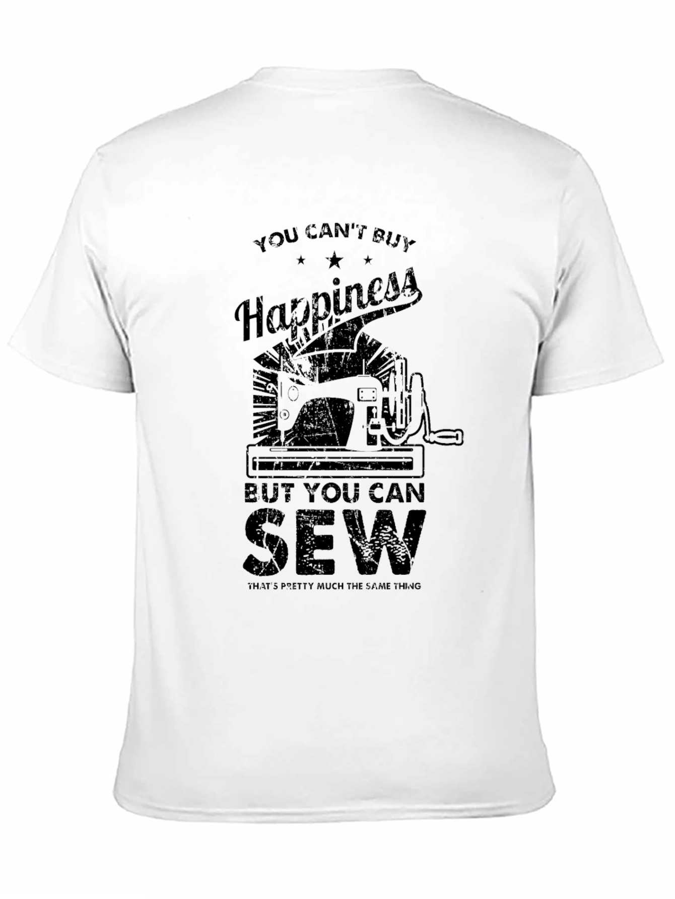Black Sewing Happiness Graphic T-Shirt view 11