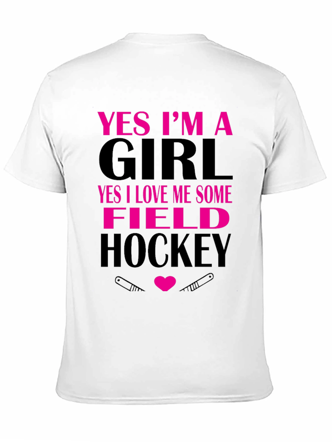 Black Yes I'm a Girl Field Hockey T-Shirt view 11