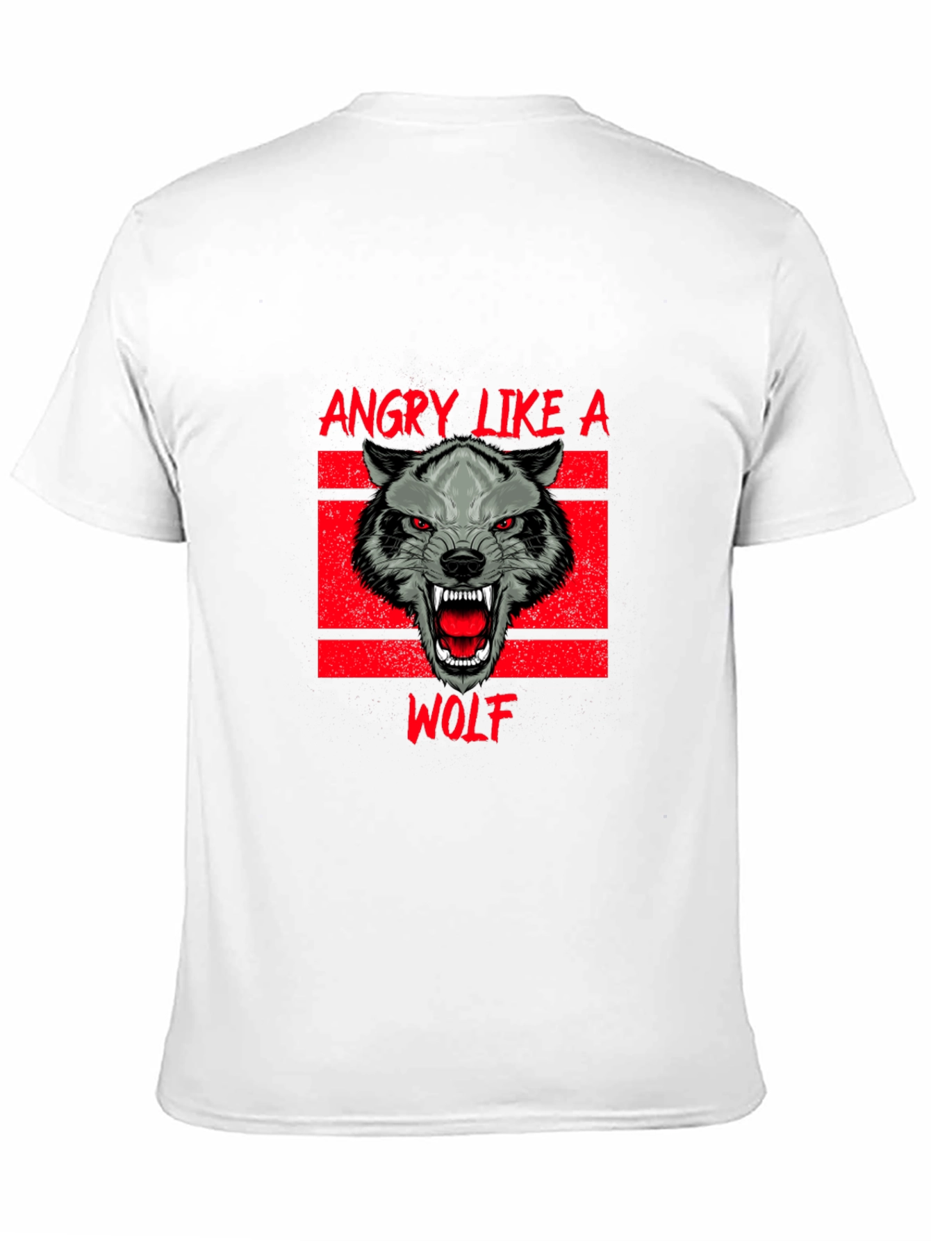 Black Angry Like a Wolf Black T-Shirt view 11