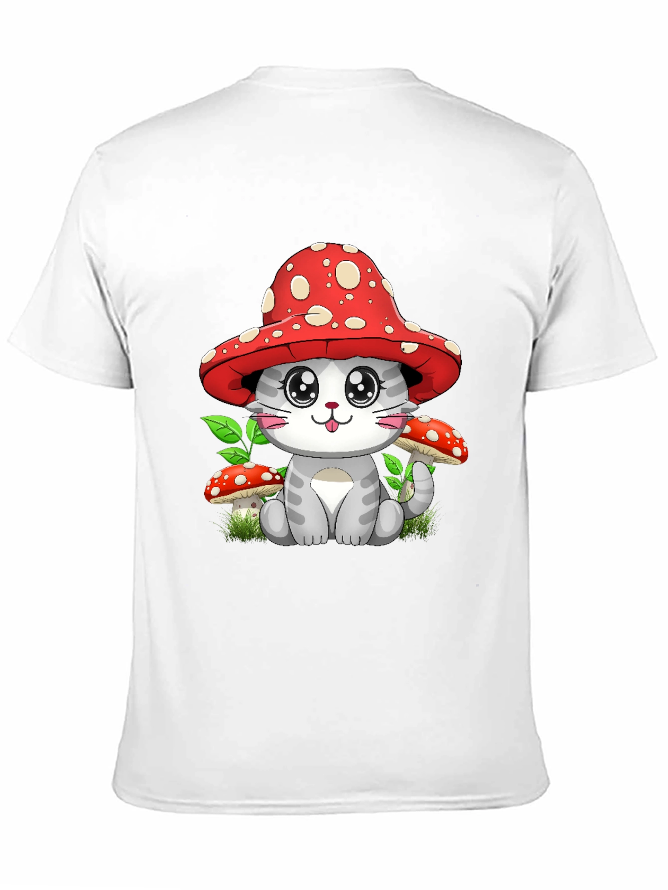 Black Mushroom Cat Graphic Tee - Whimsical Design view 11
