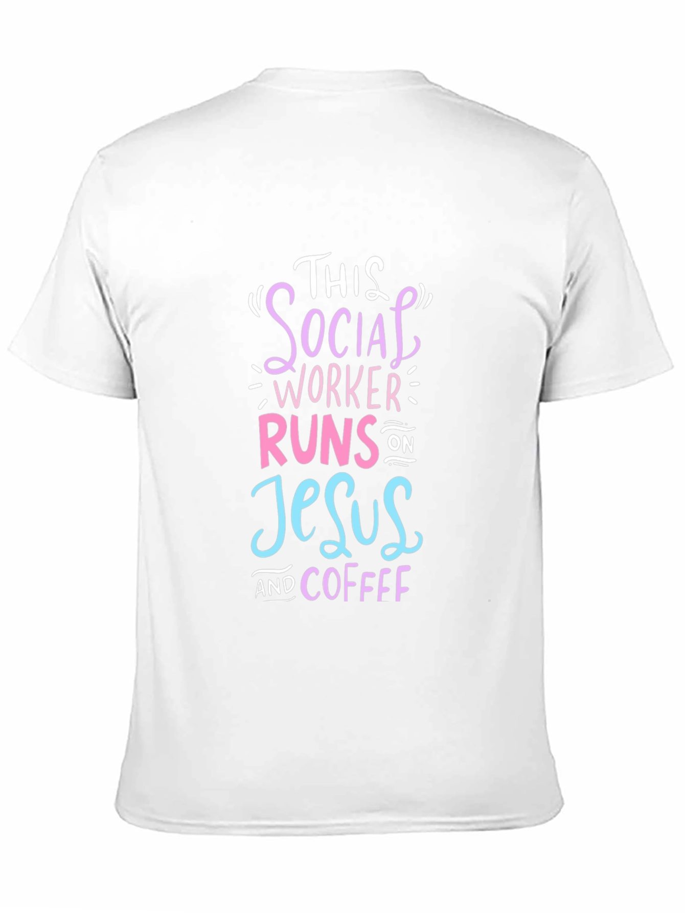 Black Social Worker Runs on Jesus and Coffee T-Shirt view 11