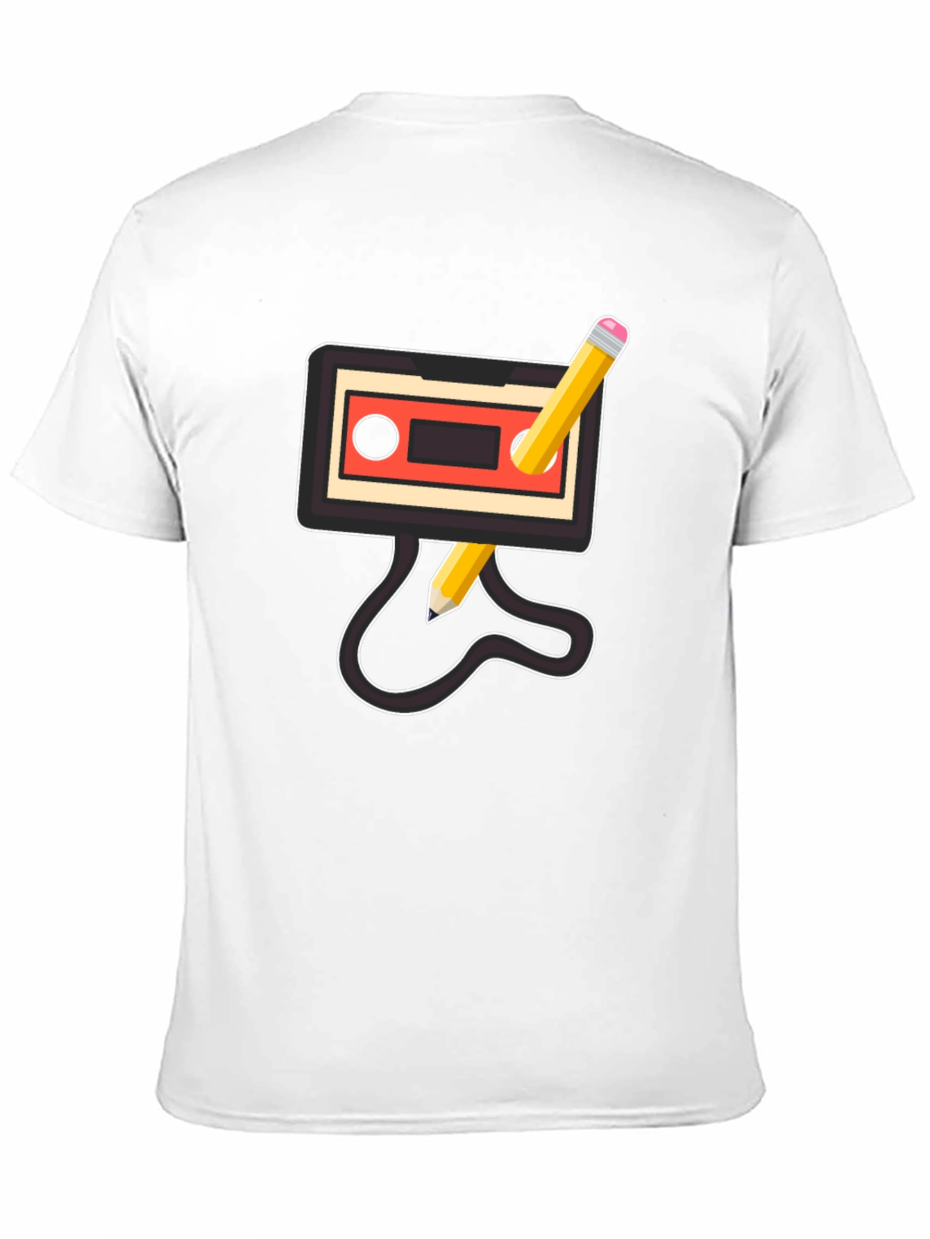 Black Retro Mixtape Pencil T-Shirt view 11