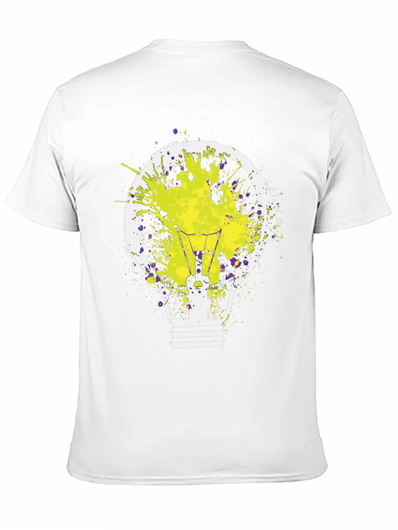 Black Idea Bulb Splatter Graphic Tee - Men's Black T-Shirt view 11