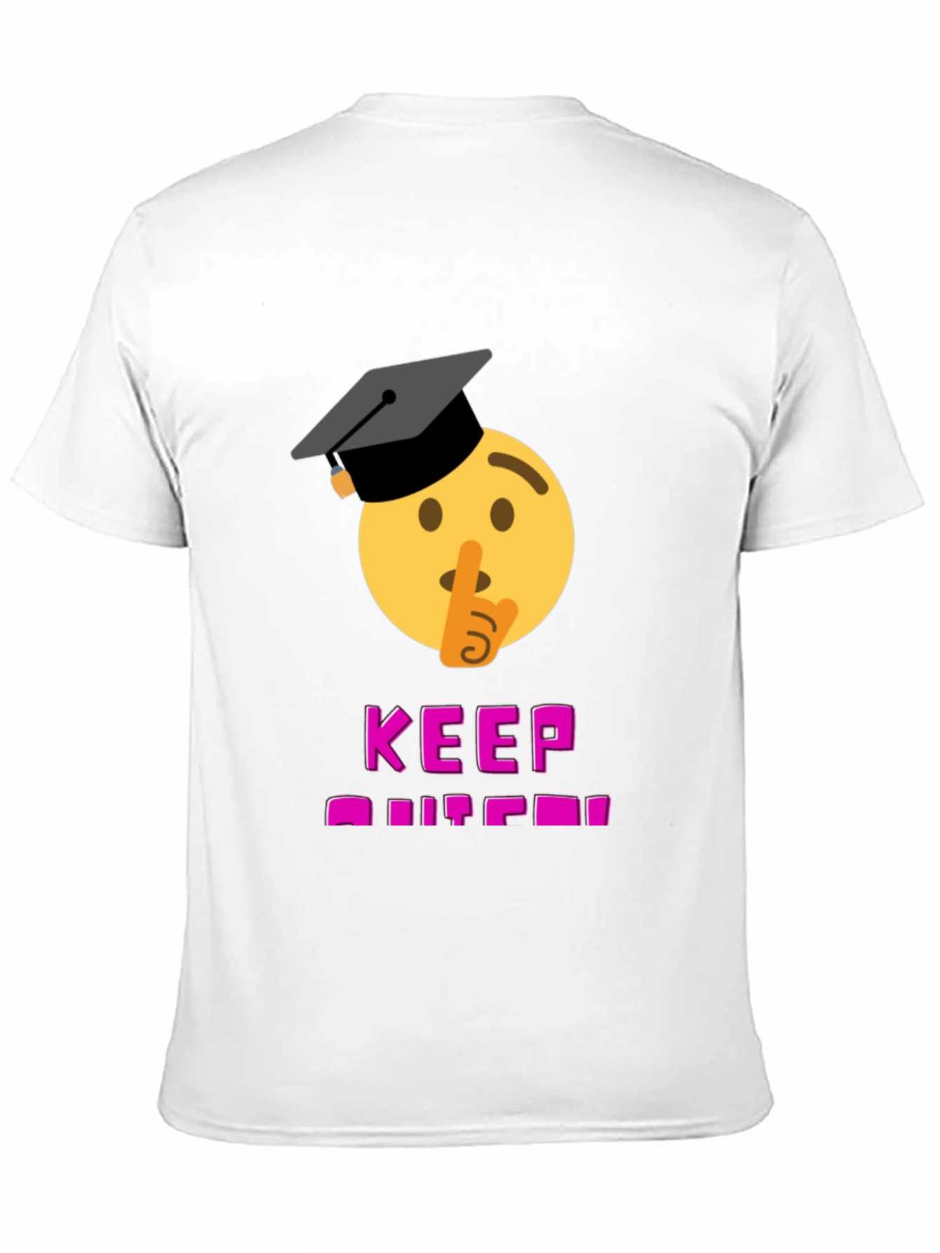 Black Keep Quiet Graduate Emoji T-Shirt - Black view 11
